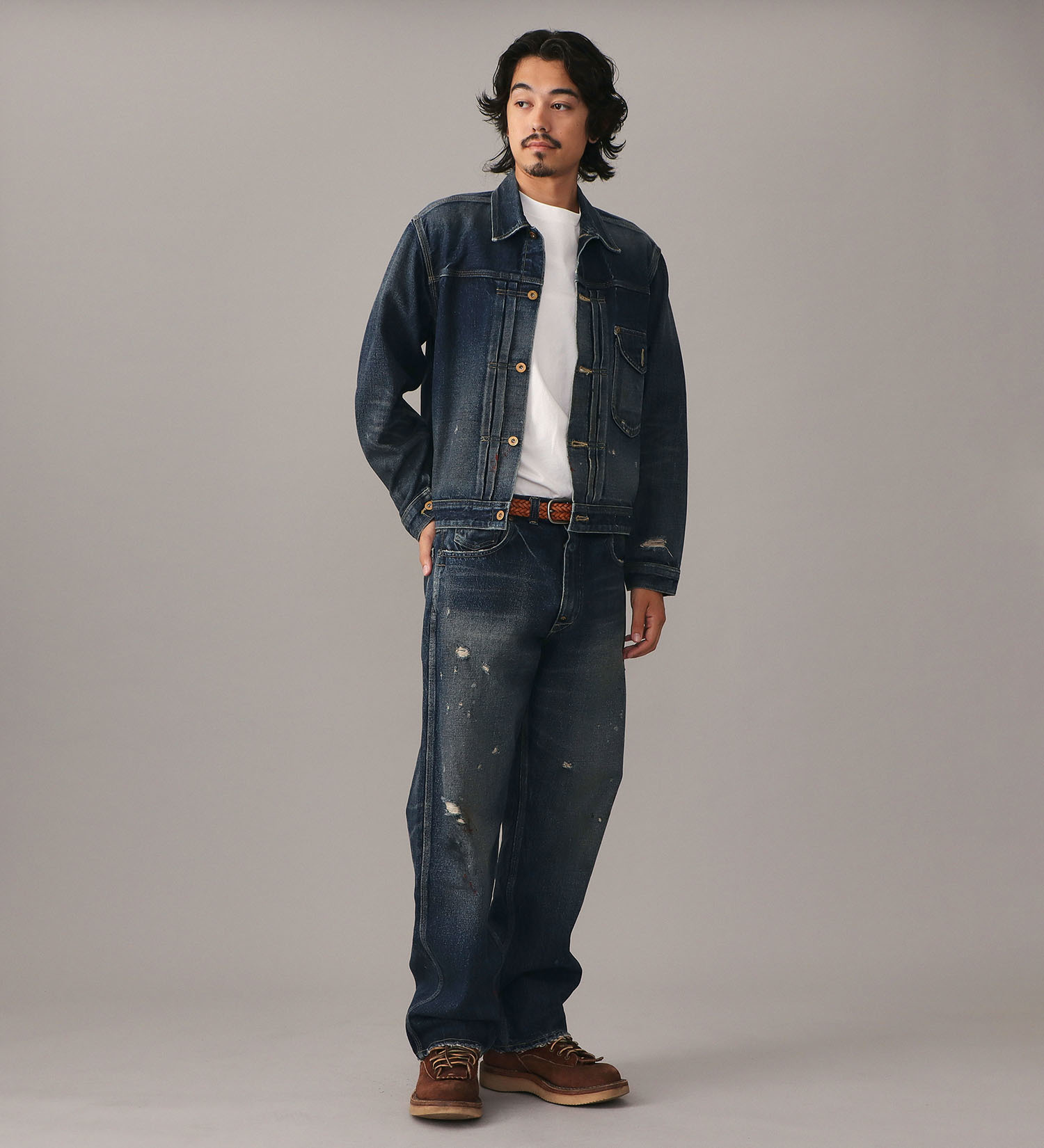 Lee(リー)の【予約】【101 101周年記念特別モデル】ANNIVERSARY 101 ICONIC COWBOY JACKET セットアップ可|ジャケット/アウター/デニムジャケット/メンズ|中色ブルー