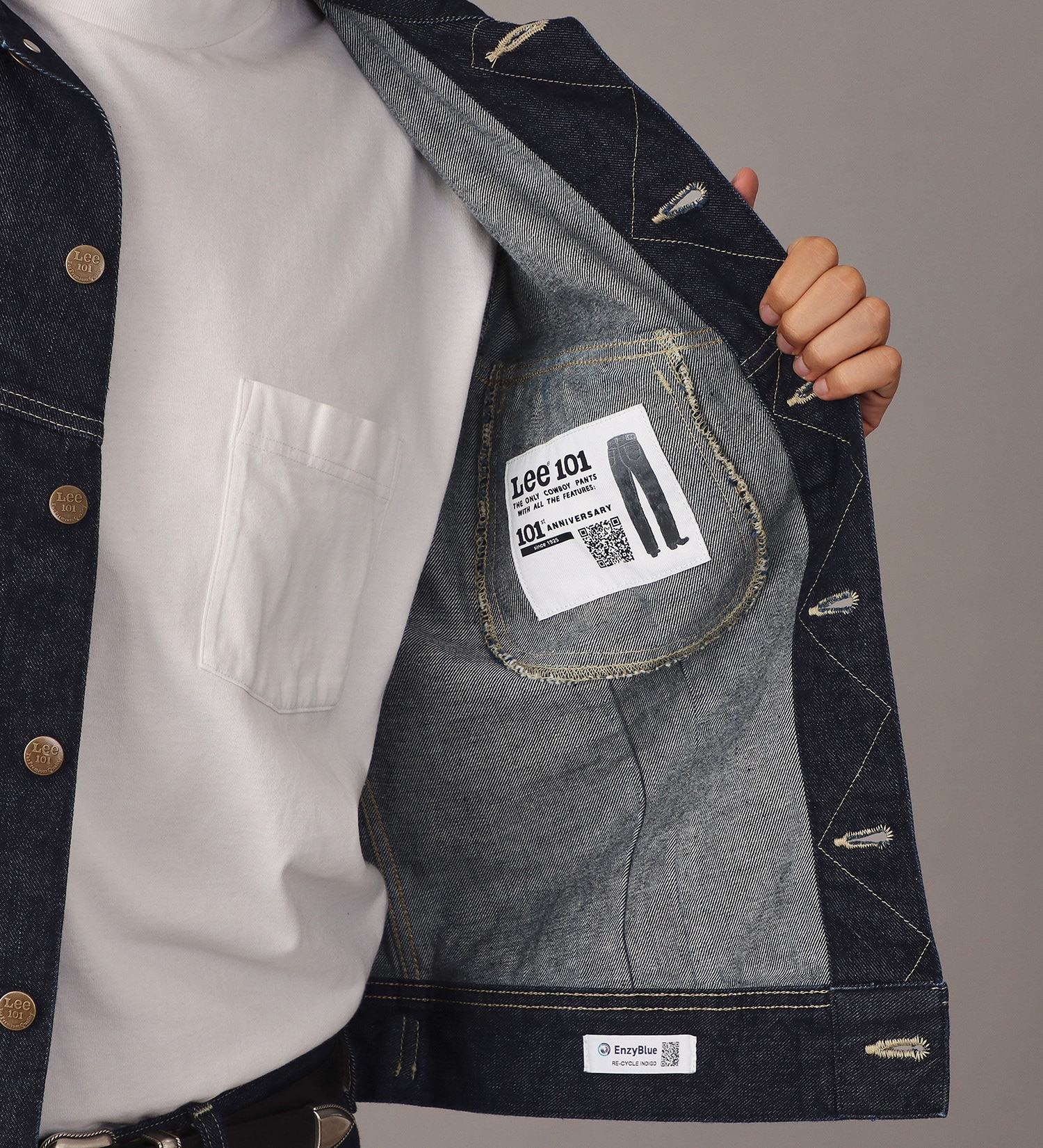 Lee(リー)の【予約】【101 101周年記念特別モデル】ANNIVERSARY 101 RIDERS JACKET セットアップ可|ジャケット/アウター/デニムジャケット/メンズ|インディゴブルー