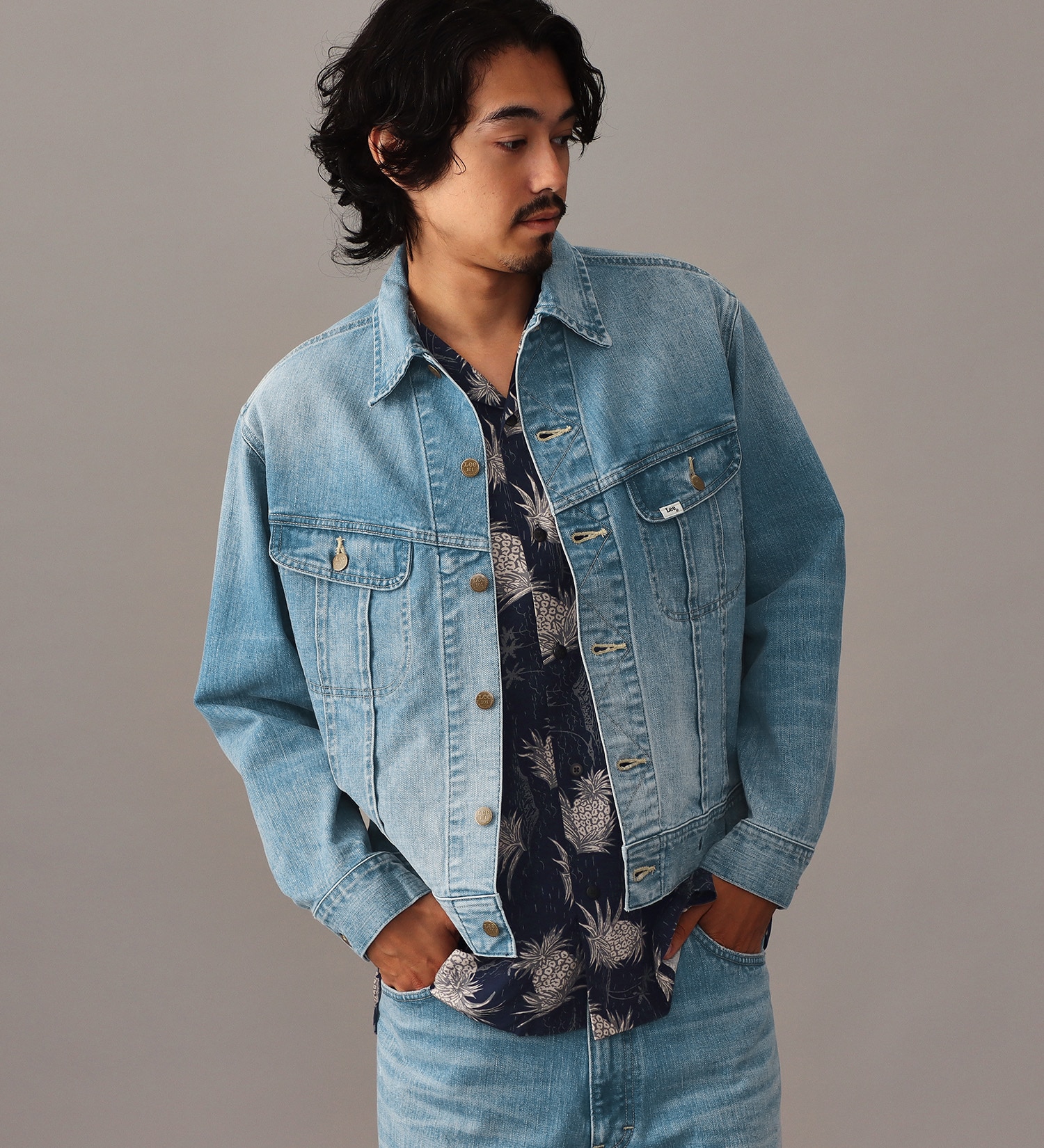 Lee(リー)の【予約】【101 101周年記念特別モデル】ANNIVERSARY 101 RIDERS JACKET セットアップ可|ジャケット/アウター/デニムジャケット/メンズ|中色ブルー