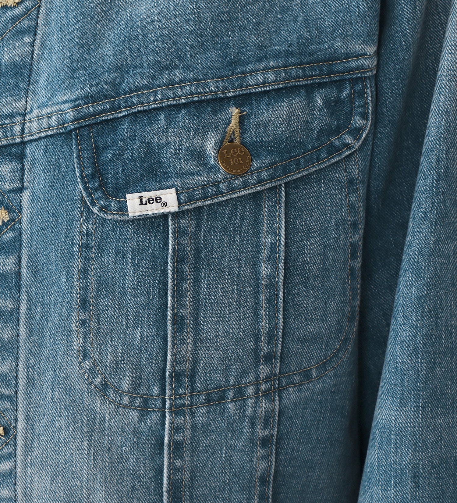 Lee(リー)の【予約】【101 101周年記念特別モデル】ANNIVERSARY 101 RIDERS JACKET セットアップ可|ジャケット/アウター/デニムジャケット/メンズ|中色ブルー