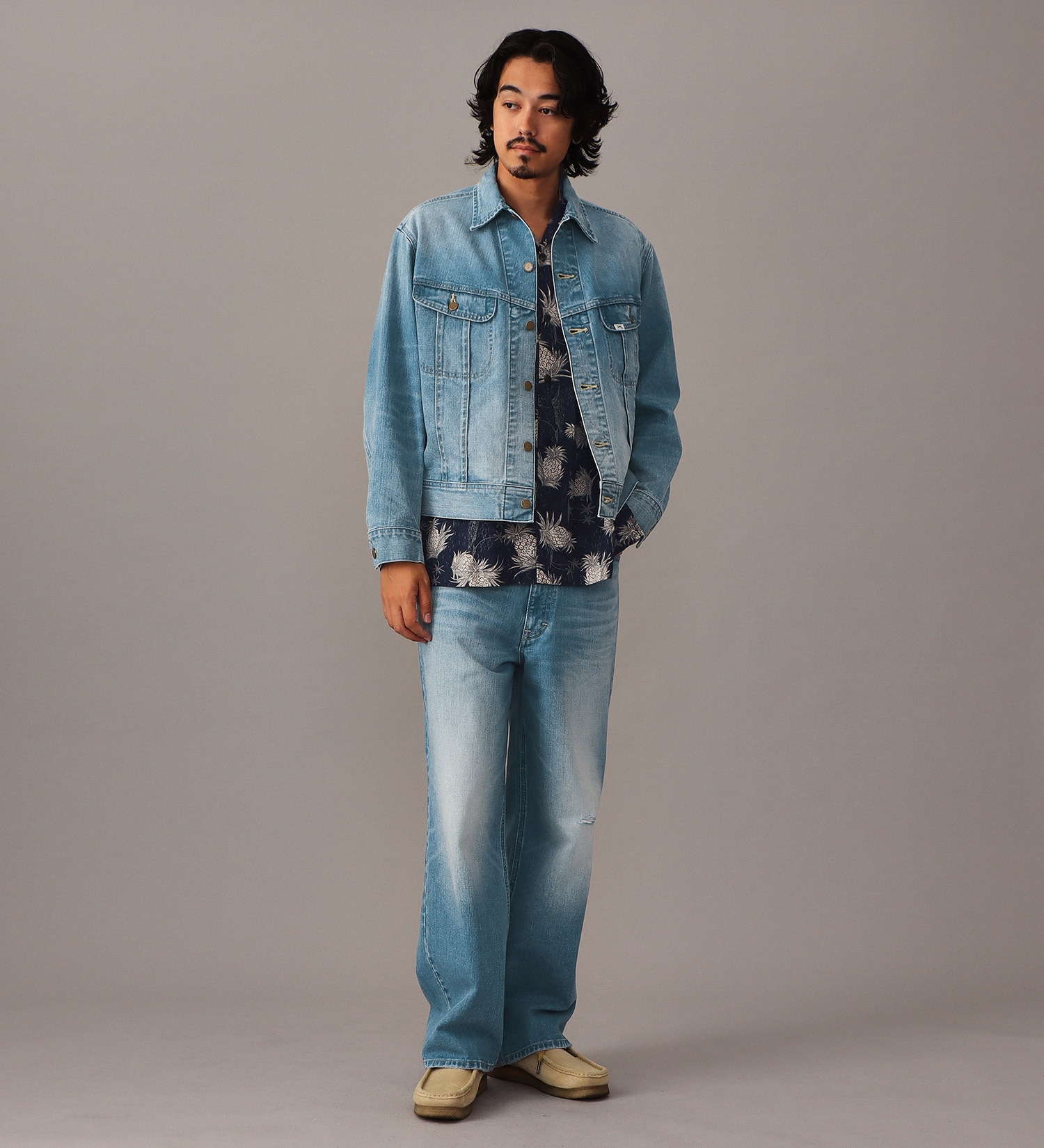 Lee(リー)の【予約】【101 101周年記念特別モデル】ANNIVERSARY 101 RIDERS JACKET セットアップ可|ジャケット/アウター/デニムジャケット/メンズ|中色ブルー