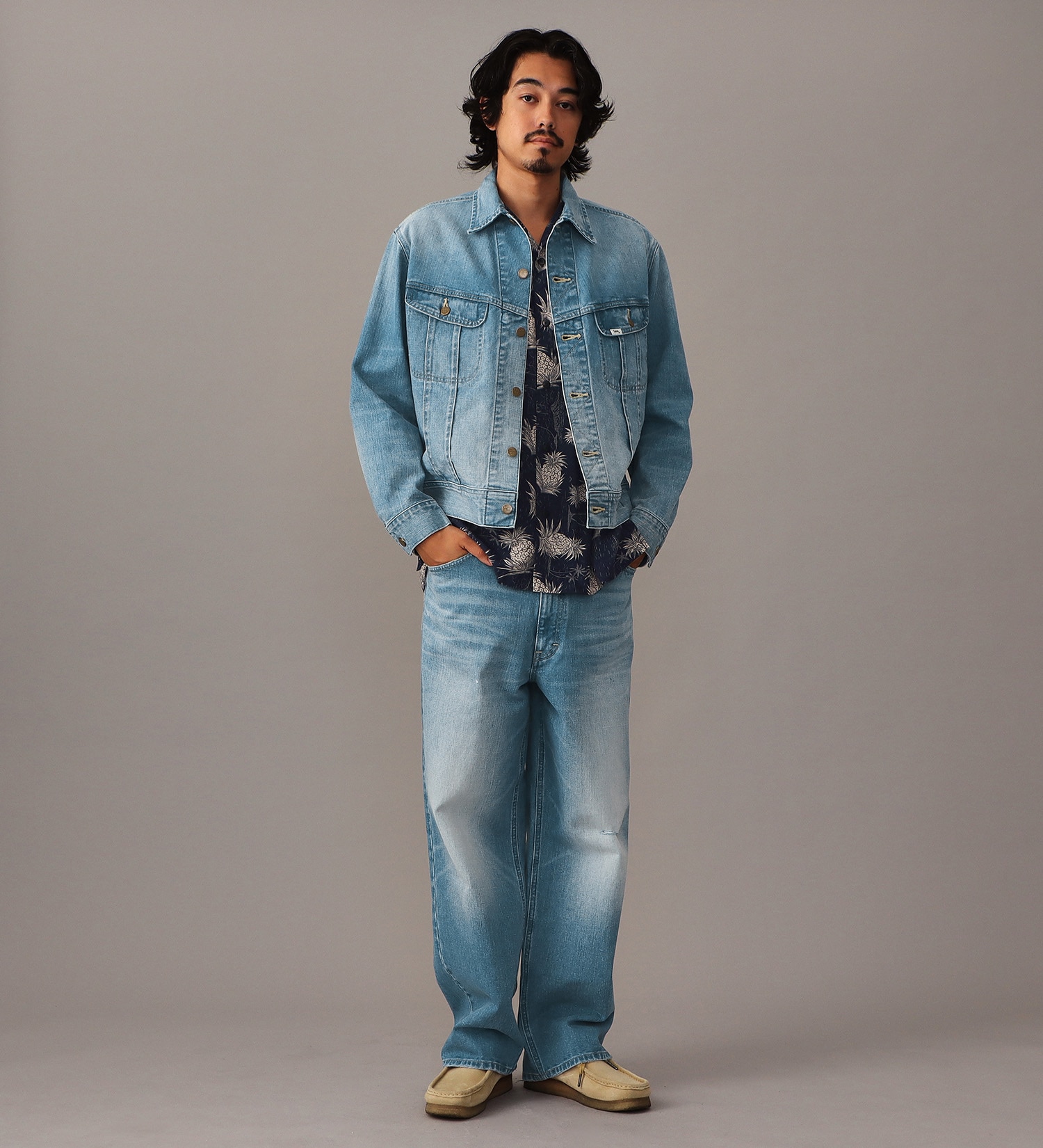 Lee(リー)の【予約】【101 101周年記念特別モデル】ANNIVERSARY 101 RIDERS JACKET セットアップ可|ジャケット/アウター/デニムジャケット/メンズ|中色ブルー