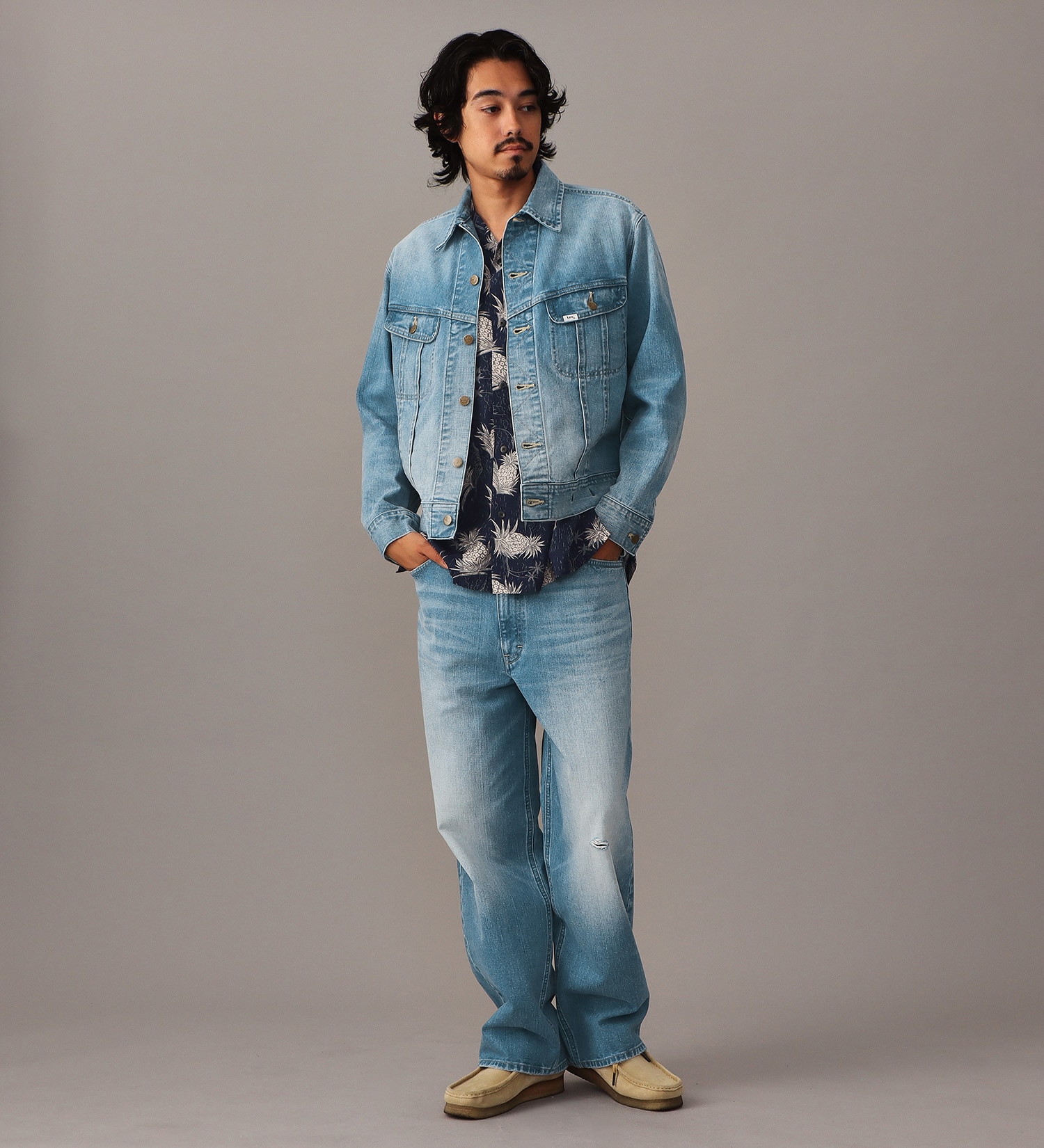 Lee(リー)の【予約】【101 101周年記念特別モデル】ANNIVERSARY 101 RIDERS JACKET セットアップ可|ジャケット/アウター/デニムジャケット/メンズ|中色ブルー