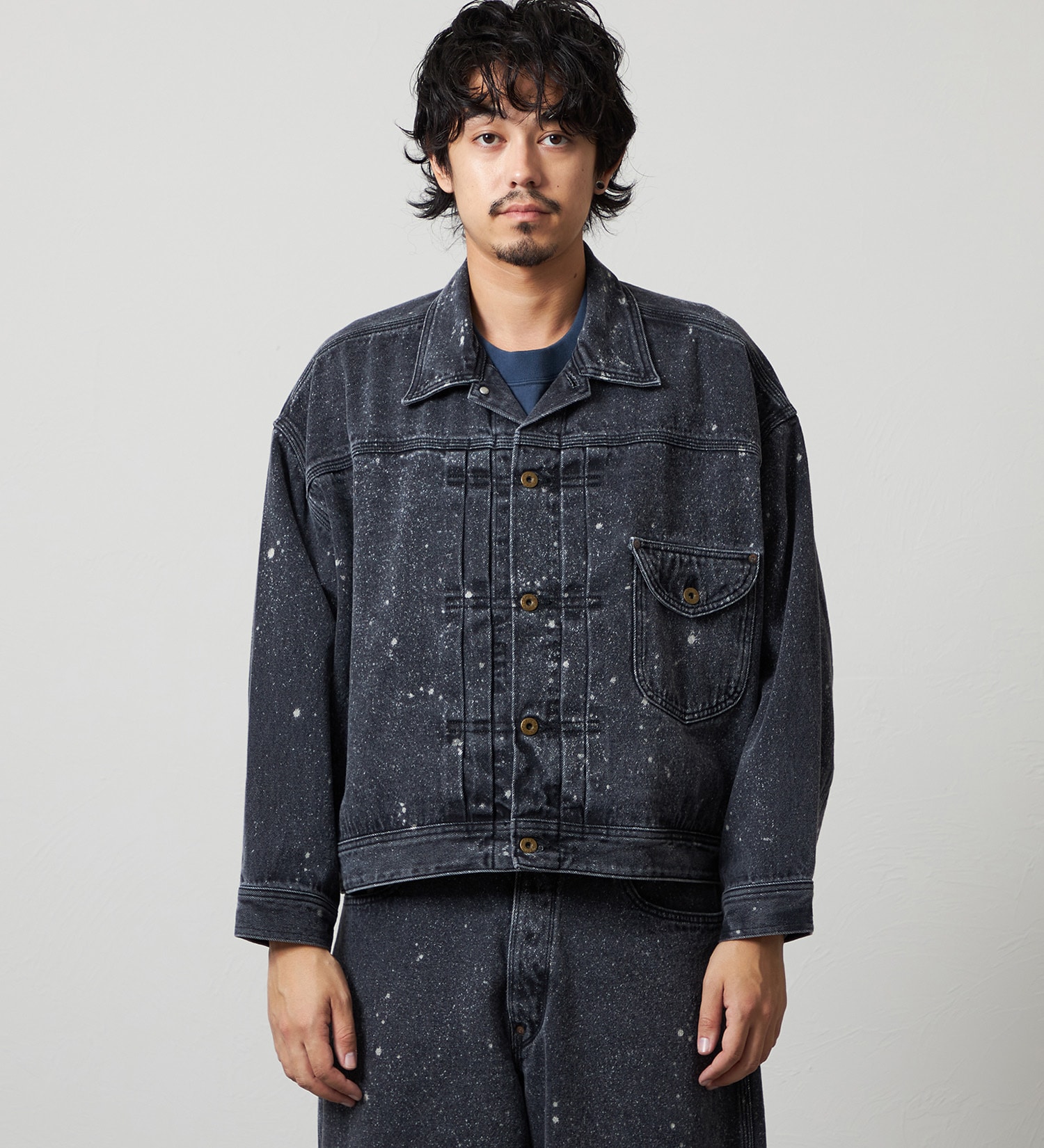 Lee(リー)のSUPERSIZED ビッグシルエットカウボーイデニムジャケット/ギャラクティックウォッシュ セットアップ対応|ジャケット/アウター/デニムジャケット/メンズ|ブラックデニム