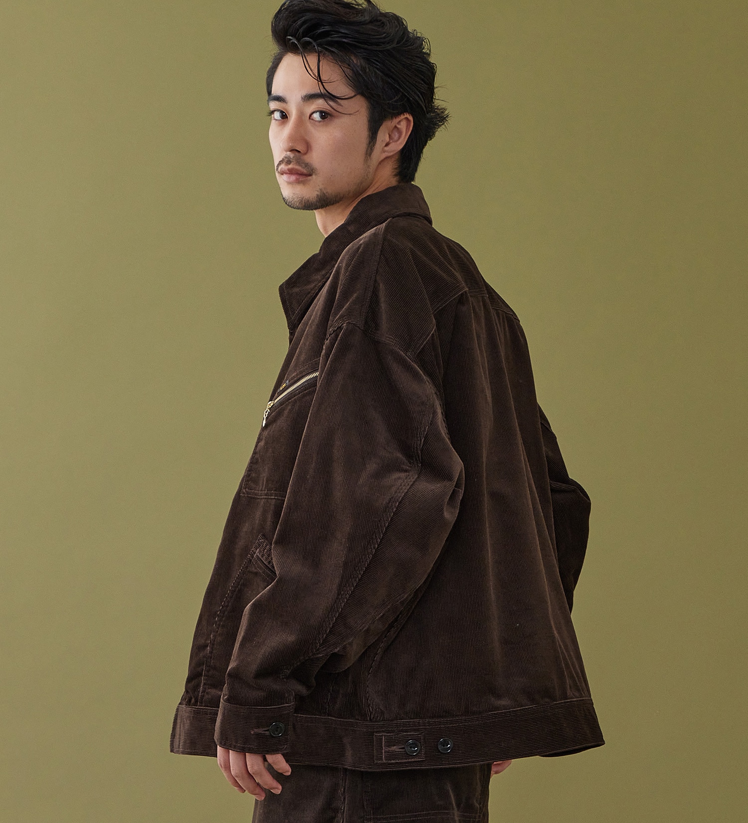 Lee(リー)のSUPERSIZED ビッグシルエットジップアップコーデュロイジャケット/DUNGAREES セットアップ対応|ジャケット/アウター/その他アウター/メンズ|ブラウン