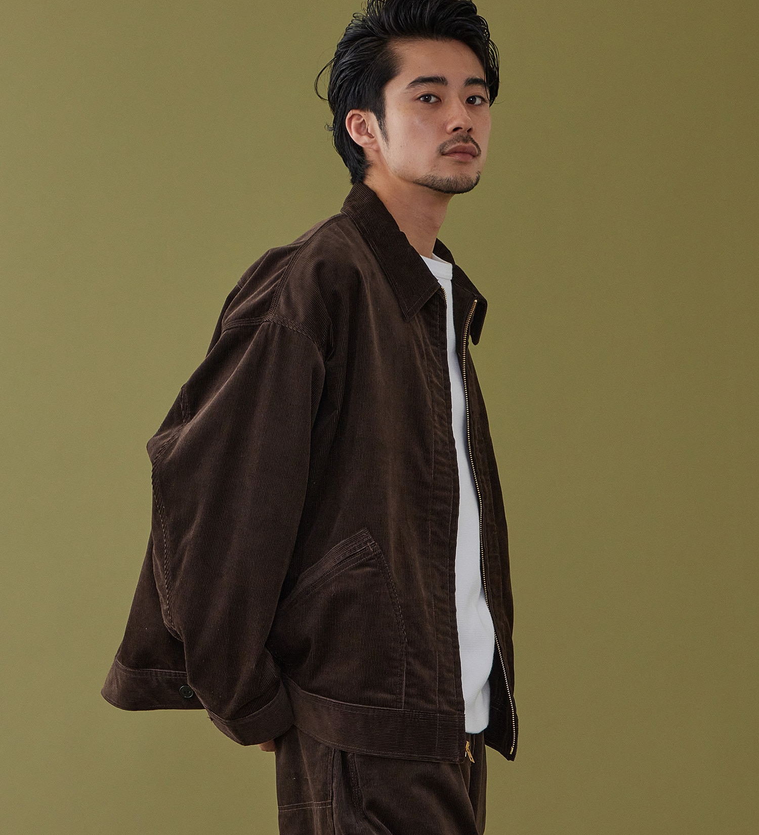 Lee(リー)のSUPERSIZED ビッグシルエットジップアップコーデュロイジャケット/DUNGAREES セットアップ対応|ジャケット/アウター/その他アウター/メンズ|ブラウン