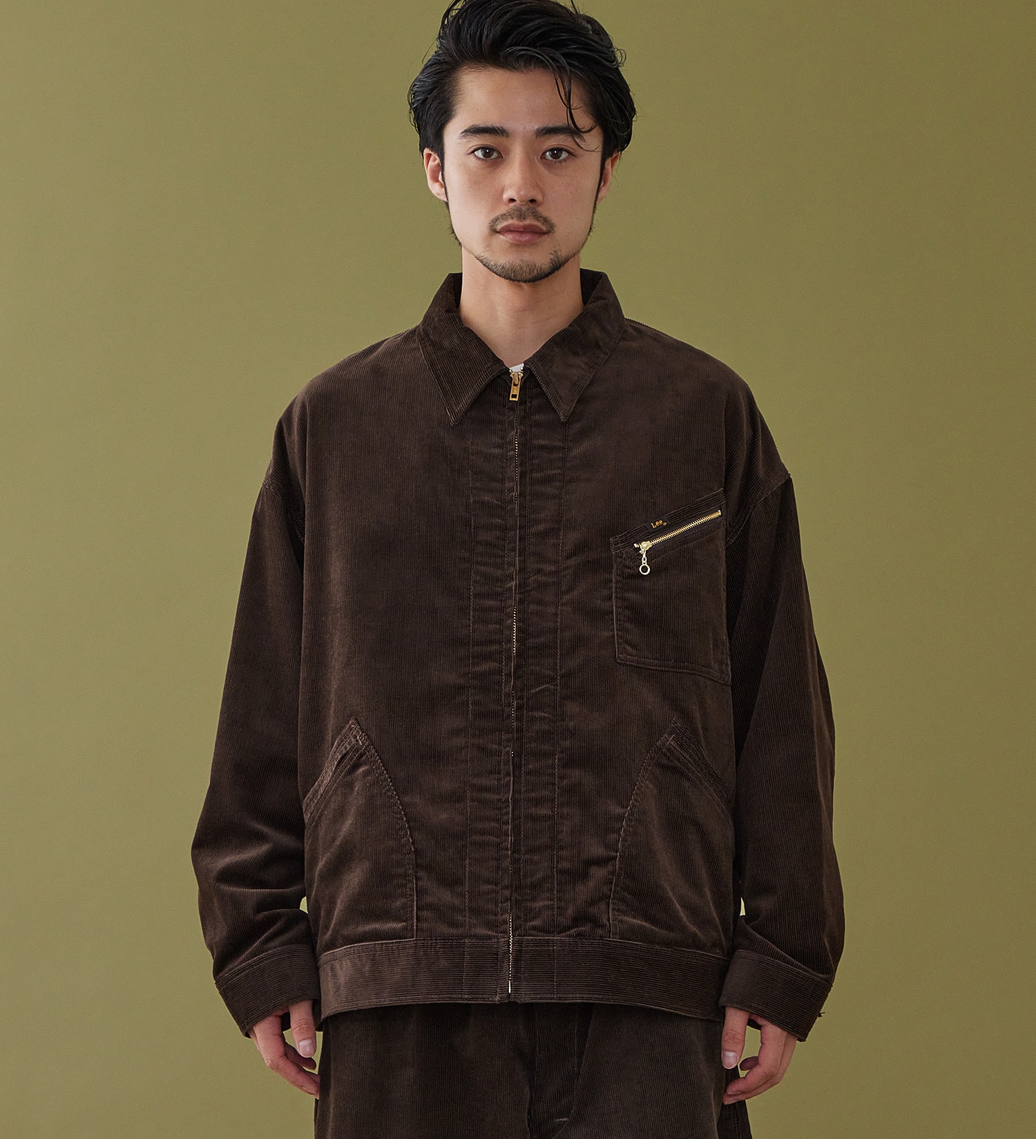 Lee(リー)のSUPERSIZED ビッグシルエットジップアップコーデュロイジャケット/DUNGAREES セットアップ対応|ジャケット/アウター/その他アウター/メンズ|ブラウン