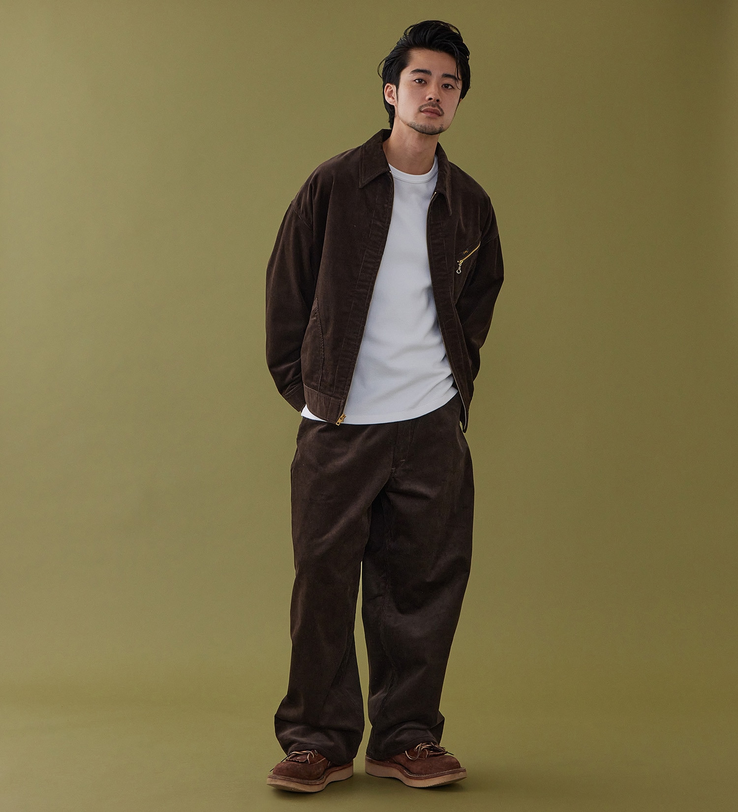 Lee(リー)のSUPERSIZED ビッグシルエットジップアップコーデュロイジャケット/DUNGAREES セットアップ対応|ジャケット/アウター/その他アウター/メンズ|ブラウン