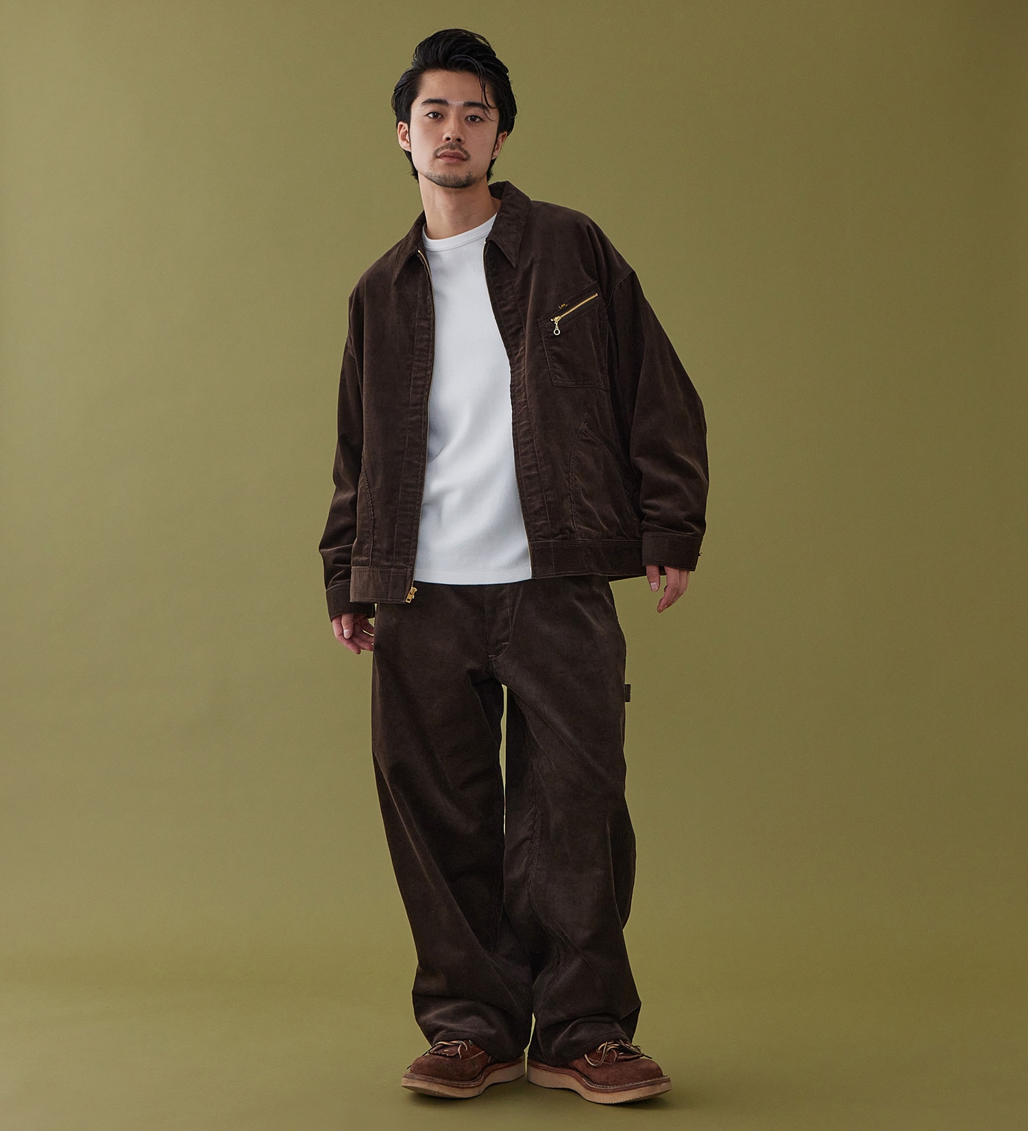 Lee(リー)のSUPERSIZED ビッグシルエットジップアップコーデュロイジャケット/DUNGAREES セットアップ対応|ジャケット/アウター/その他アウター/メンズ|ブラウン