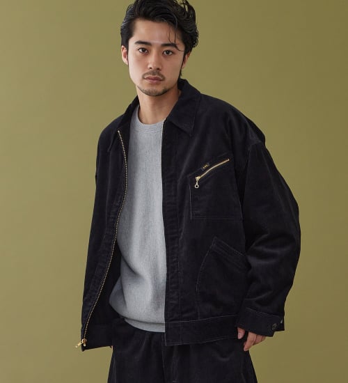 Lee(リー)のSUPERSIZED ビッグシルエットジップアップコーデュロイジャケット/DUNGAREES セットアップ対応|ジャケット/アウター/その他アウター/メンズ|チャコール