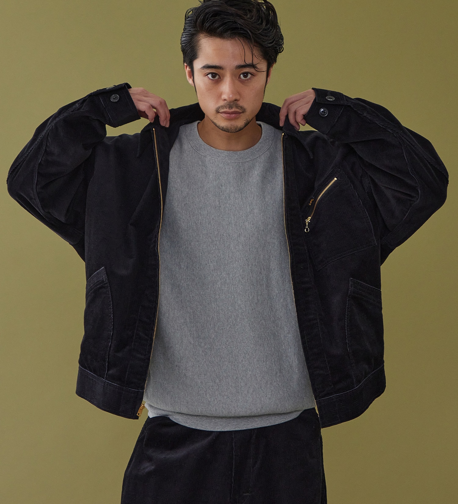 Lee(リー)のSUPERSIZED ビッグシルエットジップアップコーデュロイジャケット/DUNGAREES セットアップ対応|ジャケット/アウター/その他アウター/メンズ|チャコール