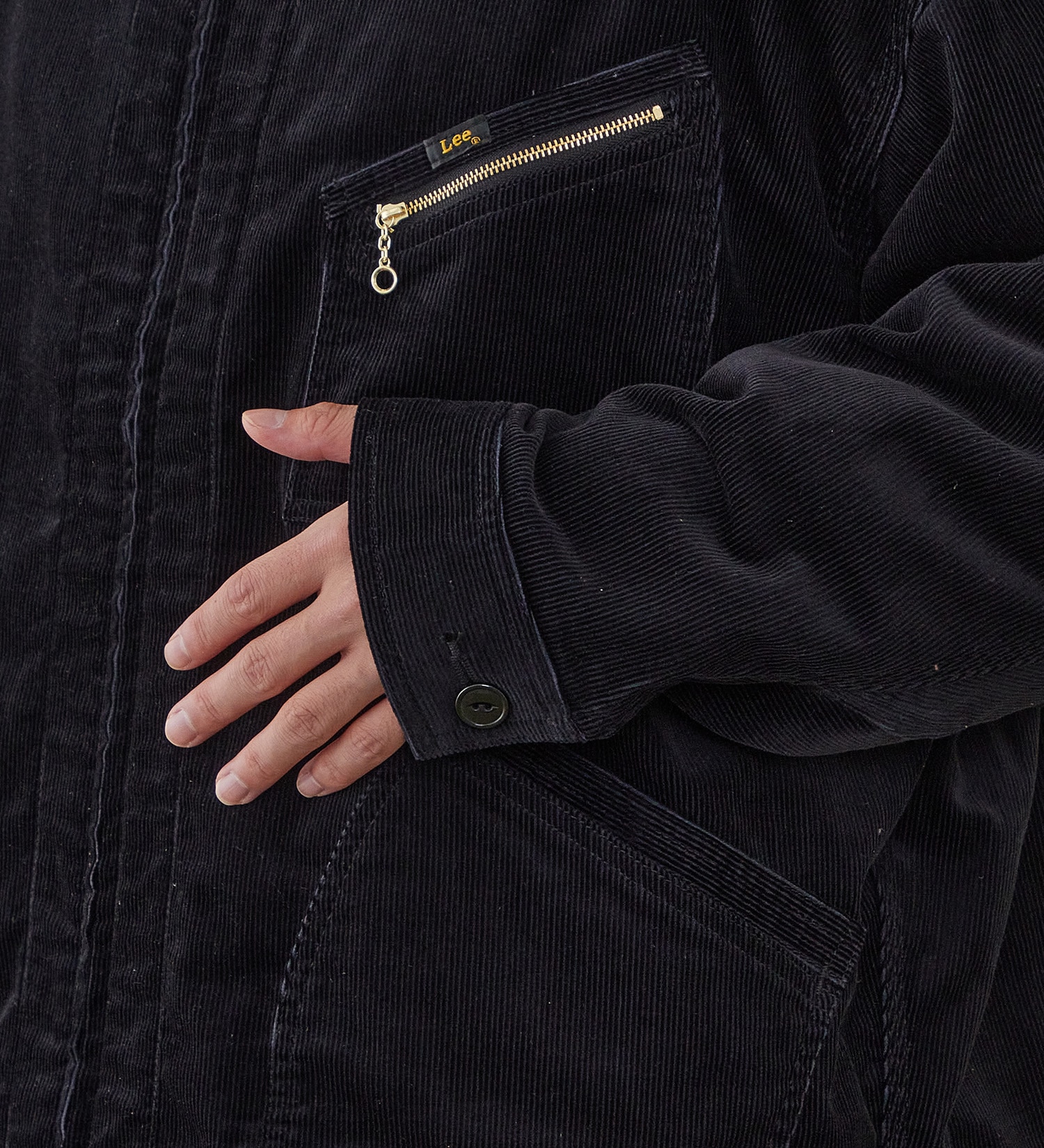 Lee(リー)のSUPERSIZED ビッグシルエットジップアップコーデュロイジャケット/DUNGAREES セットアップ対応|ジャケット/アウター/その他アウター/メンズ|チャコール