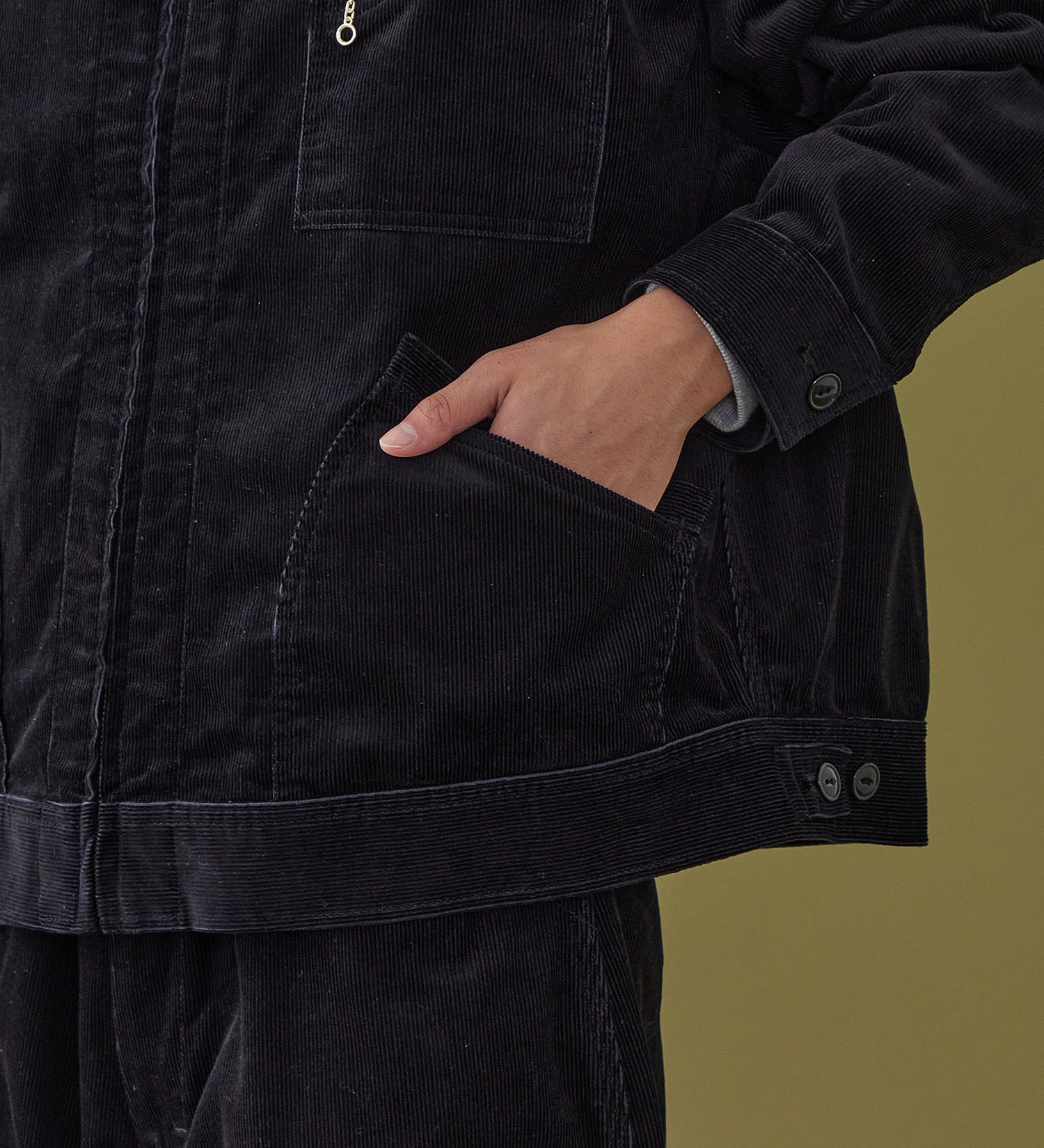 Lee(リー)のSUPERSIZED ビッグシルエットジップアップコーデュロイジャケット/DUNGAREES セットアップ対応|ジャケット/アウター/その他アウター/メンズ|チャコール
