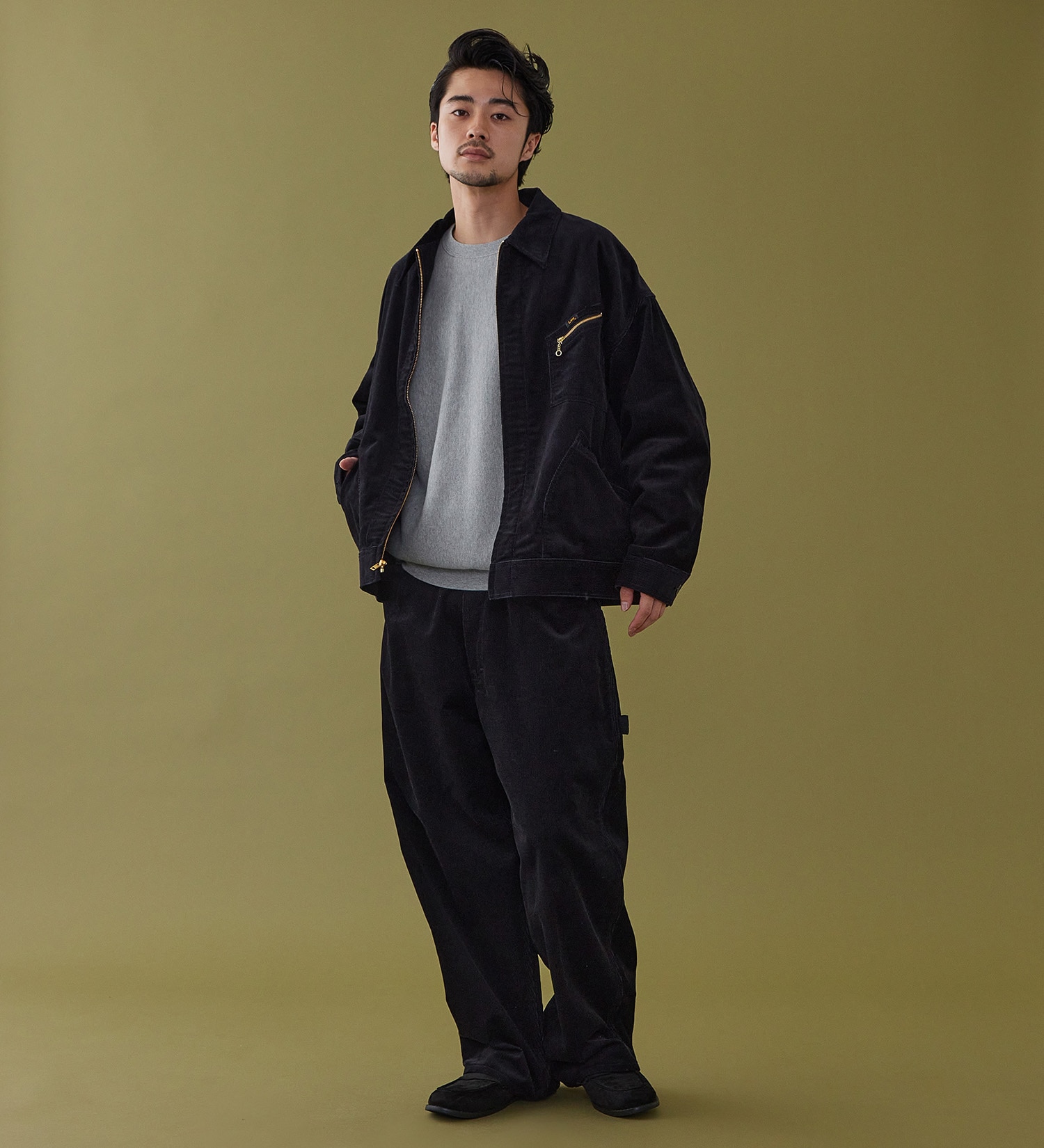 Lee(リー)のSUPERSIZED ビッグシルエットジップアップコーデュロイジャケット/DUNGAREES セットアップ対応|ジャケット/アウター/その他アウター/メンズ|チャコール