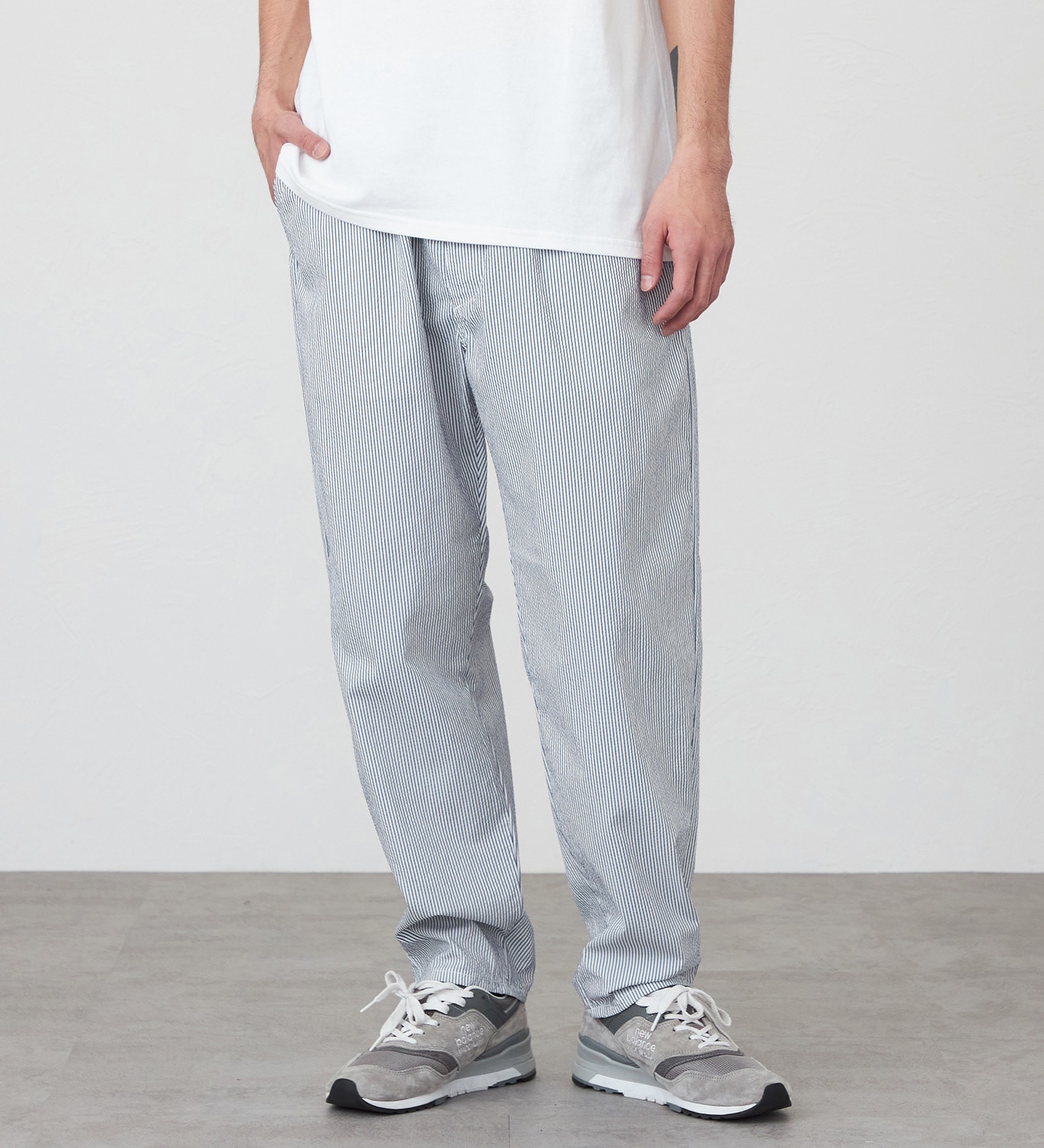 Lee(リー)の【涼COOLMAX】【すっきり】FLeeasy Narrow / ウエストゴムで楽チン イージーパンツ|パンツ/パンツ/メンズ|ストライプ