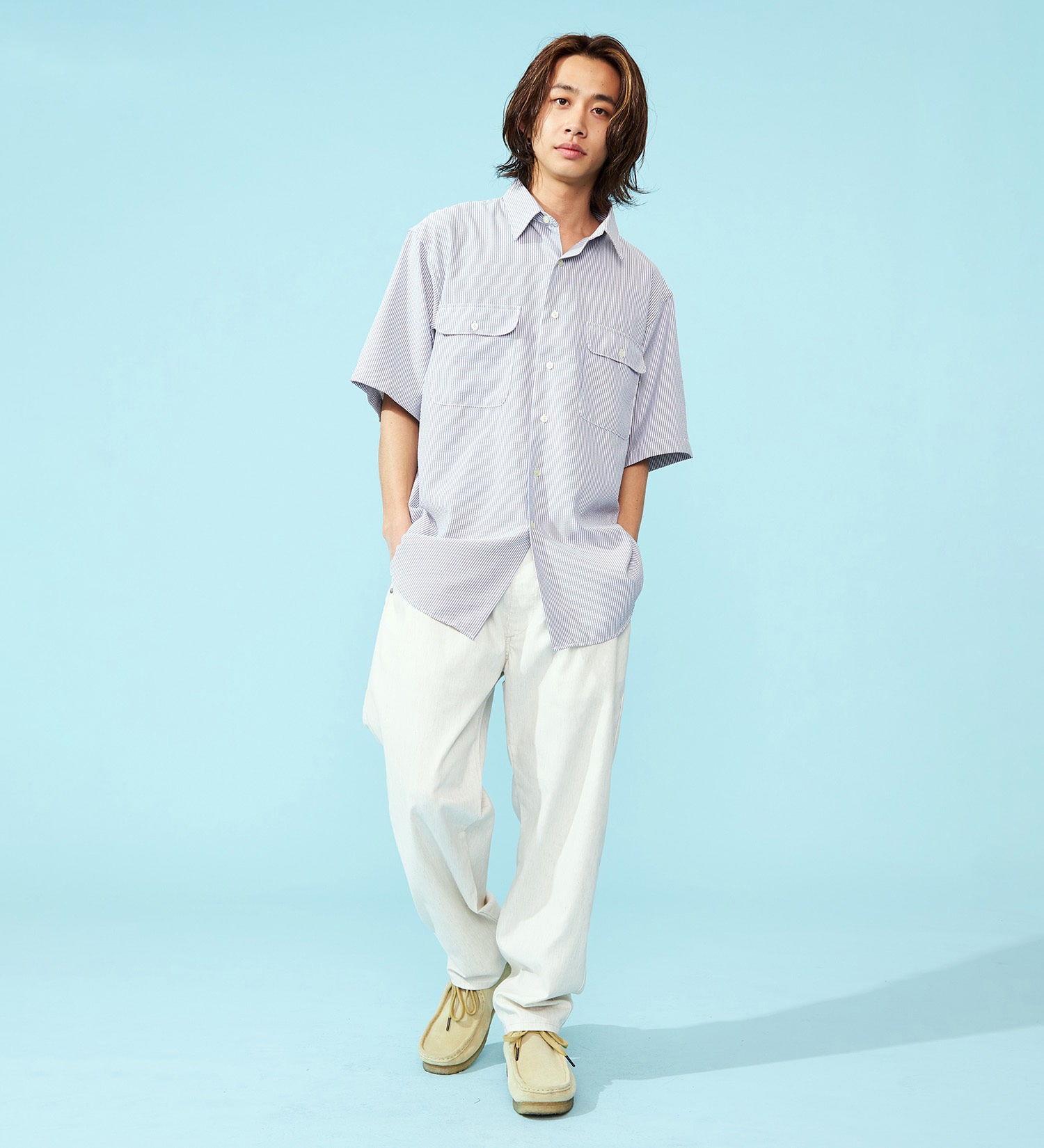 Lee(リー)の【試着対象】【涼】清涼素材 FLeeasy/イージーパンツ すっきりシルエット/速乾/夏用/梅雨も快適|パンツ/パンツ/メンズ|アイボリー