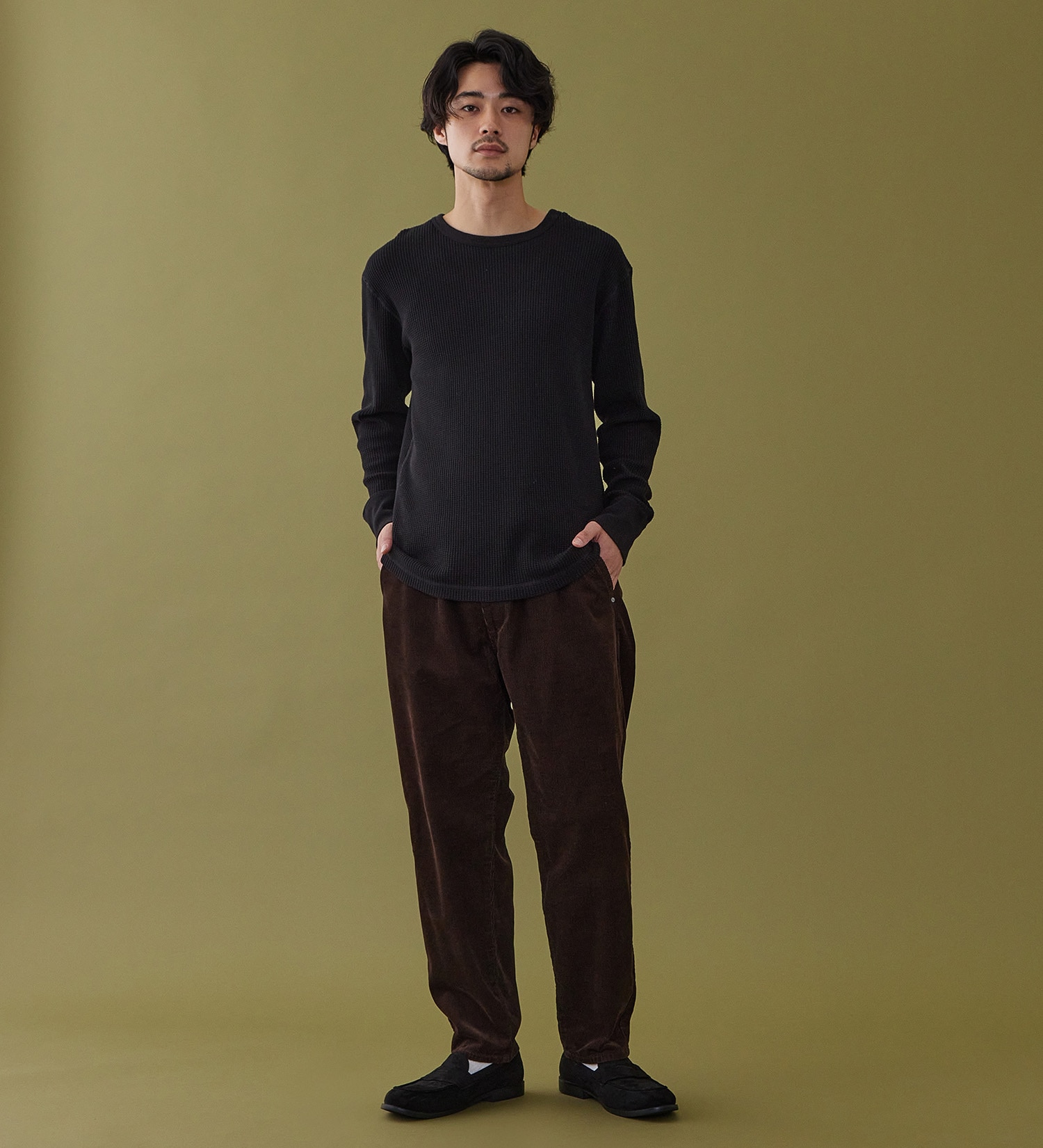 Lee(リー)の【試着対象】FLeeasy / ワイドシルエット イージーパンツ【コーデュロイ】【暖】|パンツ/パンツ/メンズ|ブラウン