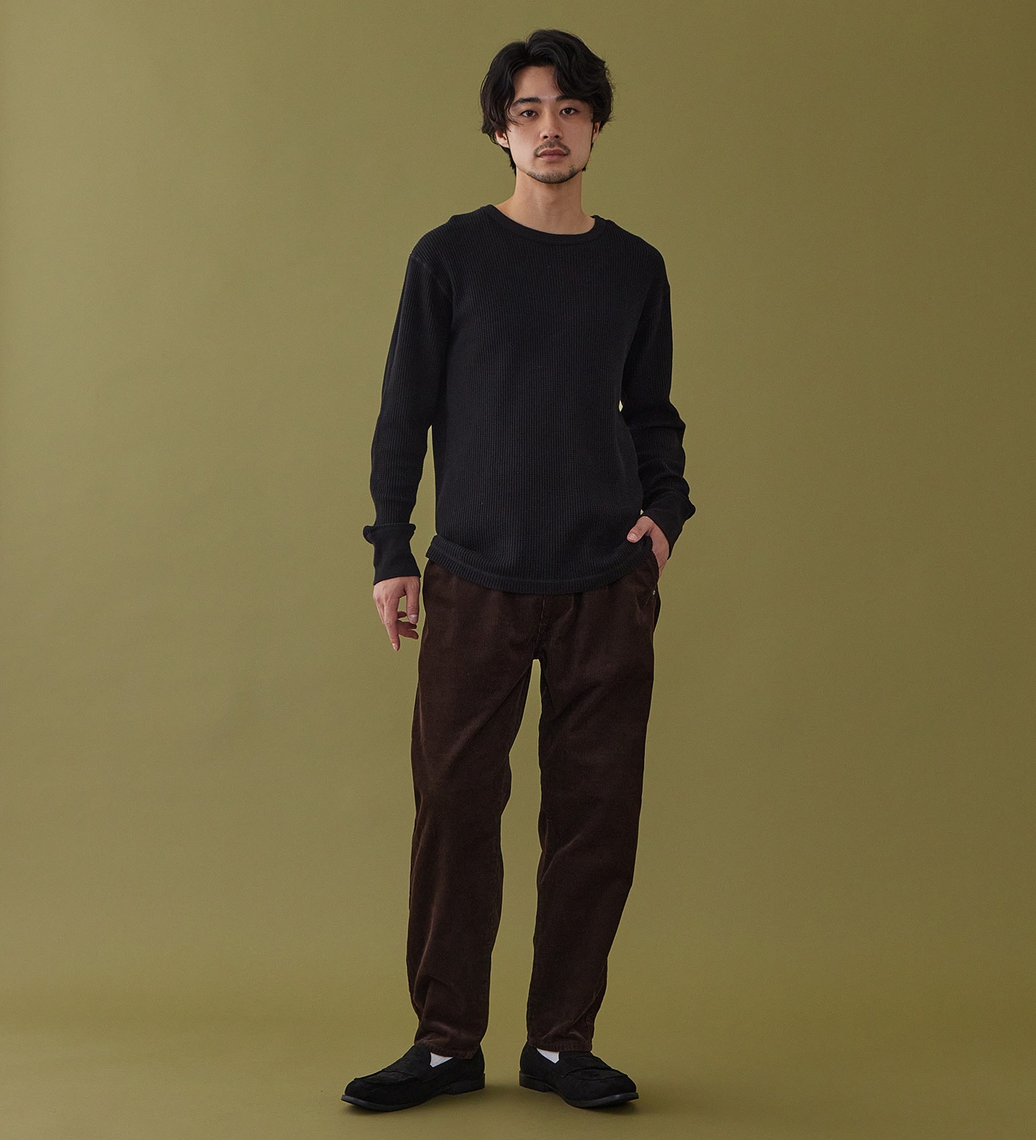 Lee(リー)の【試着対象】FLeeasy / ワイドシルエット イージーパンツ【コーデュロイ】【暖】|パンツ/パンツ/メンズ|ブラウン