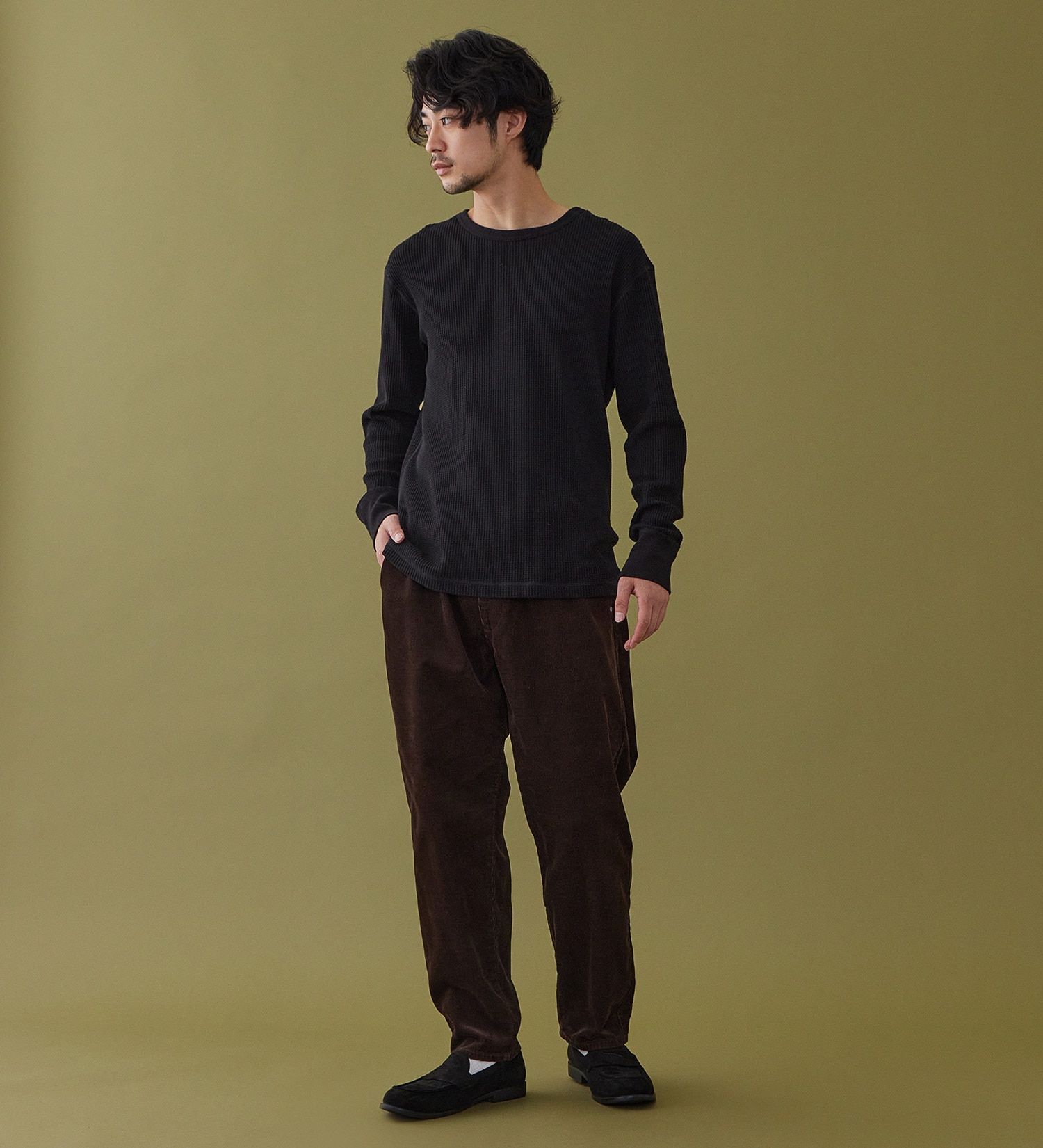 Lee(リー)の【試着対象】FLeeasy / ワイドシルエット イージーパンツ【コーデュロイ】【暖】|パンツ/パンツ/メンズ|ブラウン