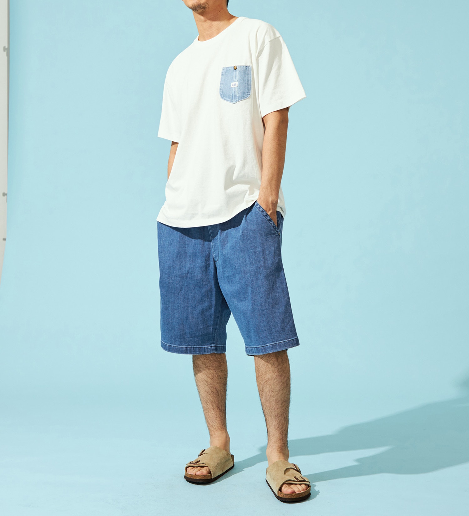 Lee(リー)の【EC・直営店限定】【涼】FLeeasy Shorts|パンツ/デニム/ジーンズパンツ/メンズ|中色ブルー