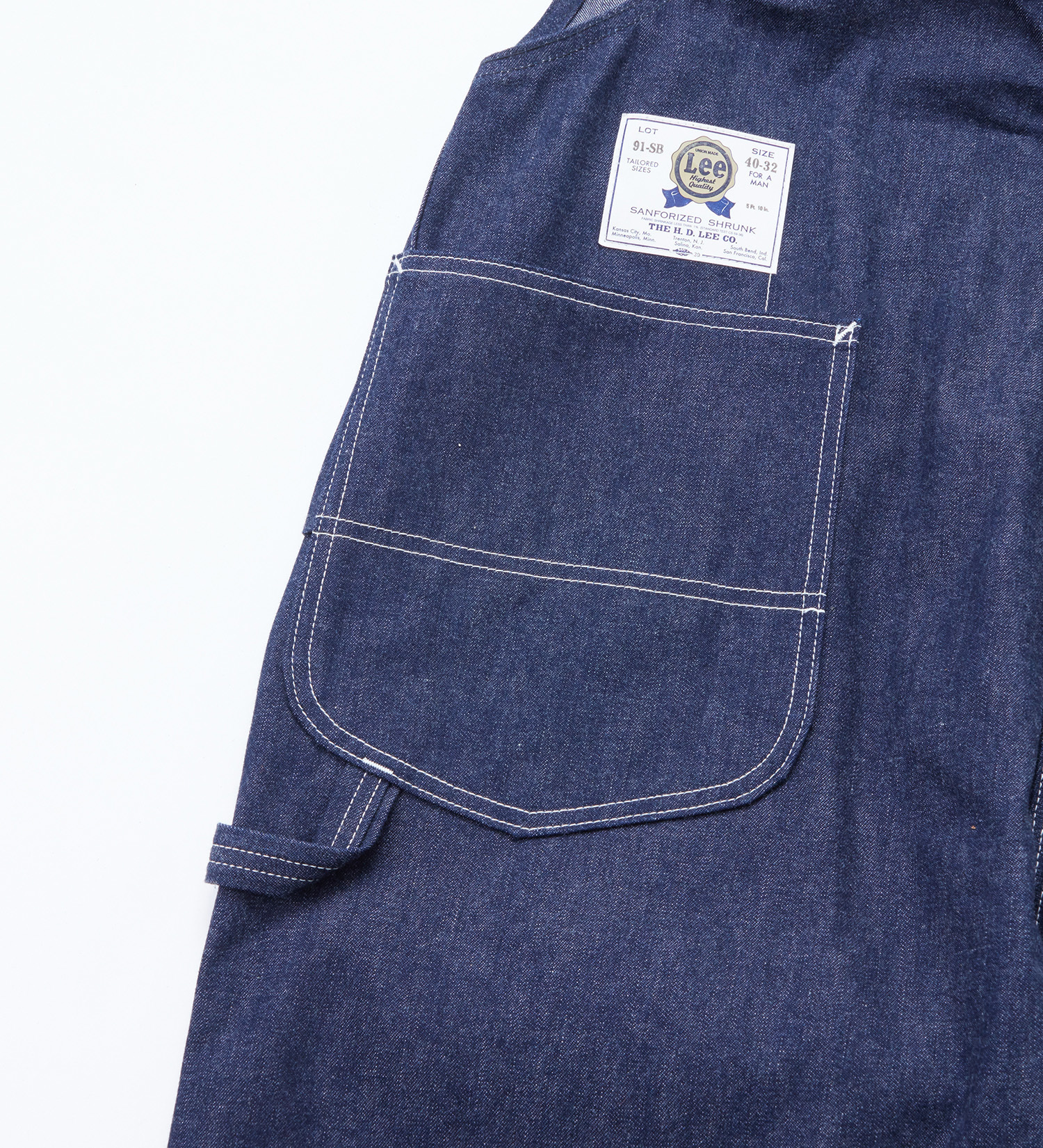 Lee(リー)のTHE ARCHIVES 91-SB 1947 MODEL|オールインワン/サロペット/オーバーオール/メンズ|インディゴ未洗い