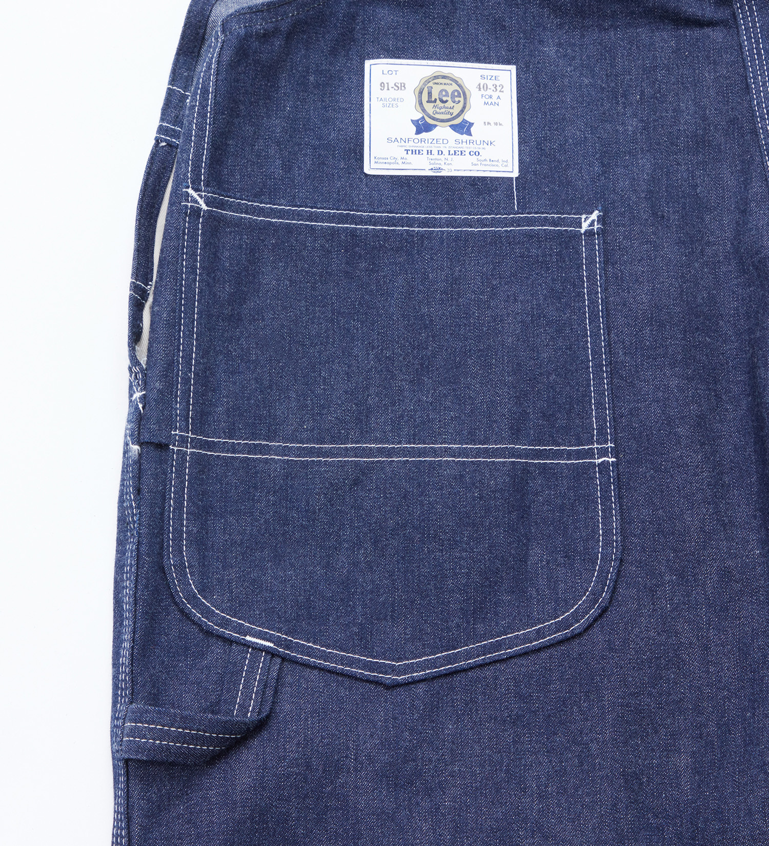 Lee(リー)のTHE ARCHIVES 91-SB 1947 MODEL|オールインワン/サロペット/オーバーオール/メンズ|インディゴ未洗い