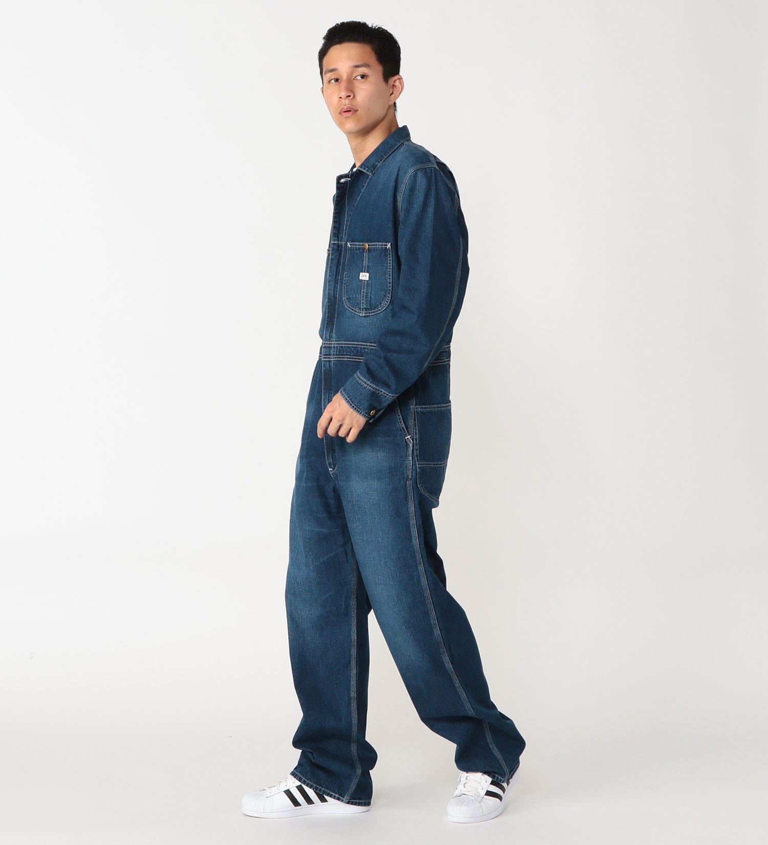 Lee(リー)の【試着対象】DUNGAREES UNION-ALLS/つなぎ/ジャンプスーツ/オールインワン/デニム【ユニセックス】【ハロウィン】|オールインワン/つなぎ/オールインワン/メンズ|濃色ブルー