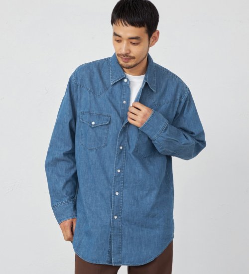 Lee(リー)のウエスタンシャツ|トップス/シャツ/ブラウス/メンズ|中色ブルー