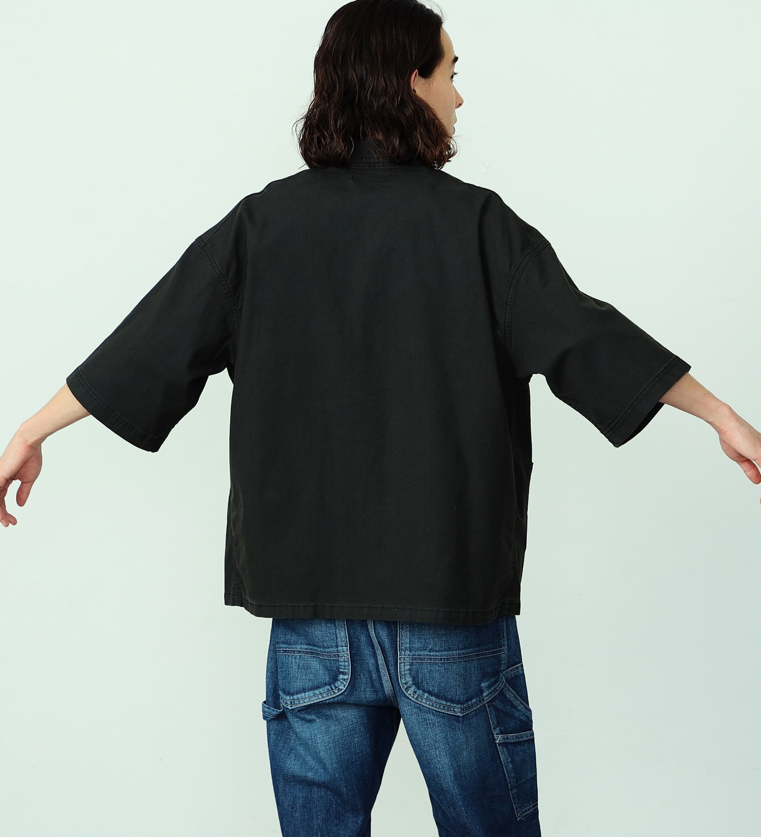 Lee(リー)のリネン混 LOCO ハーフスリーブシャツ|ジャケット/アウター/カバーオール/メンズ|ブラック