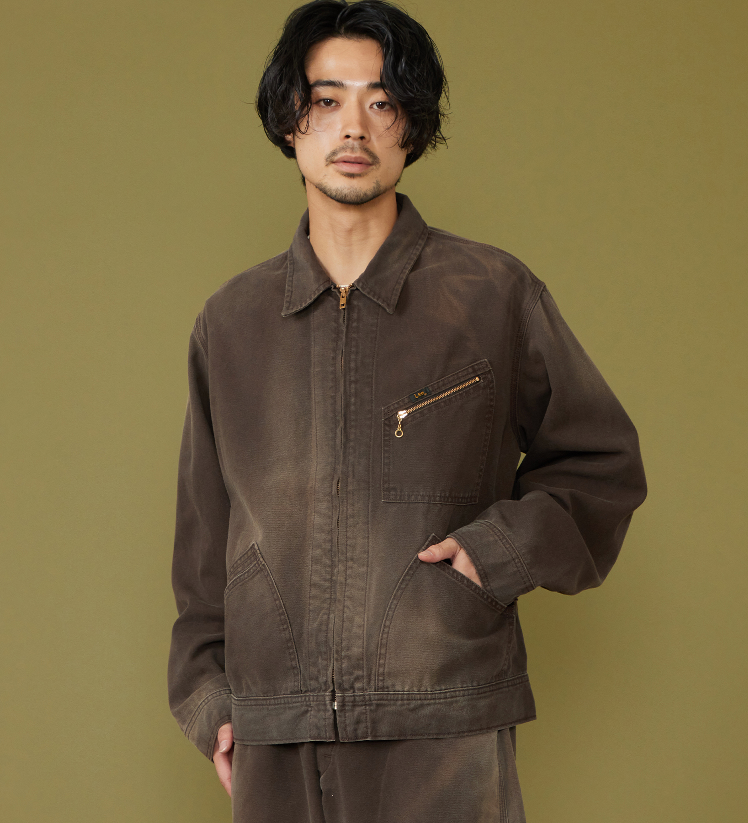 Lee(リー)の【試着対象】91B ZIP-UPブルゾン ダック素材【セットアップ可】|ジャケット/アウター/その他アウター/メンズ|ブラウン