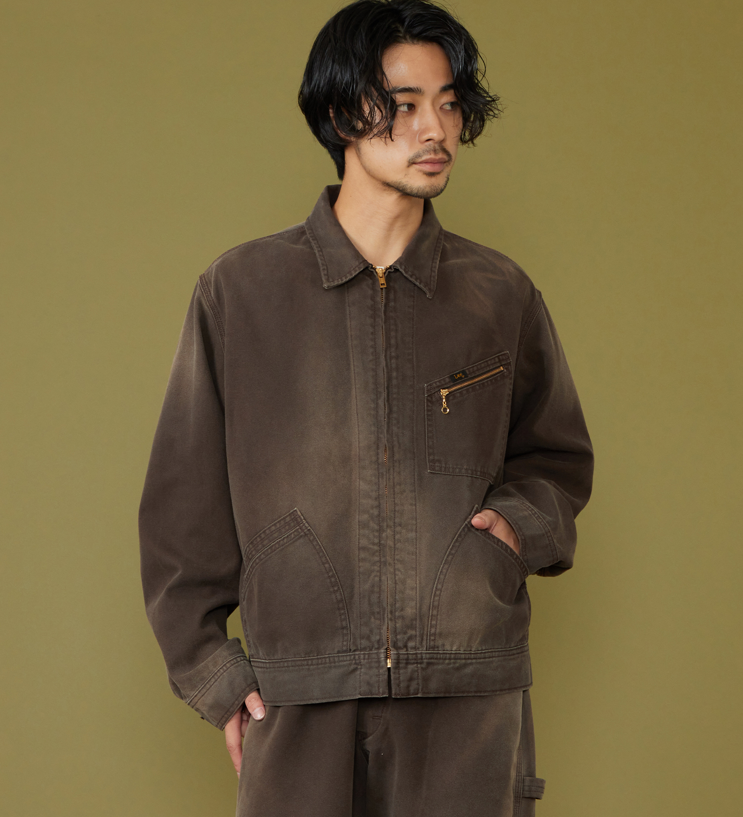 Lee(リー)の【試着対象】91B ZIP-UPブルゾン ダック素材【セットアップ可】|ジャケット/アウター/その他アウター/メンズ|ブラウン