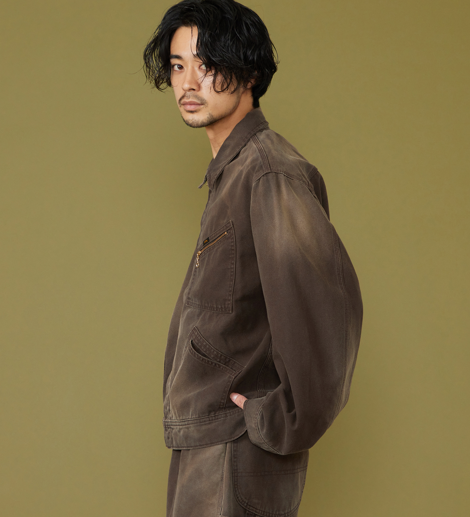 Lee(リー)の【試着対象】91B ZIP-UPブルゾン ダック素材【セットアップ可】|ジャケット/アウター/その他アウター/メンズ|ブラウン