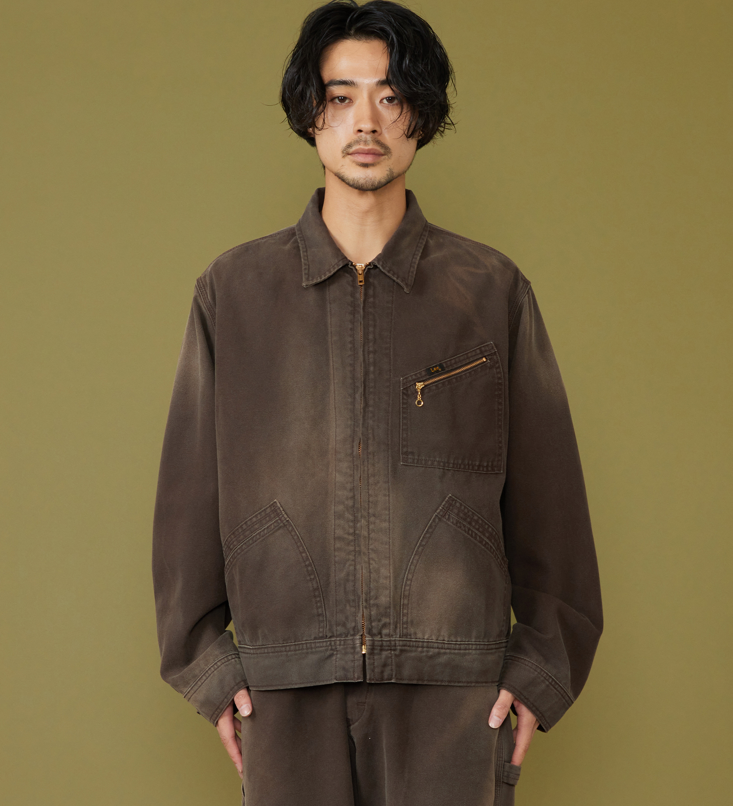 Lee(リー)の【試着対象】91B ZIP-UPブルゾン ダック素材【セットアップ可】|ジャケット/アウター/その他アウター/メンズ|ブラウン