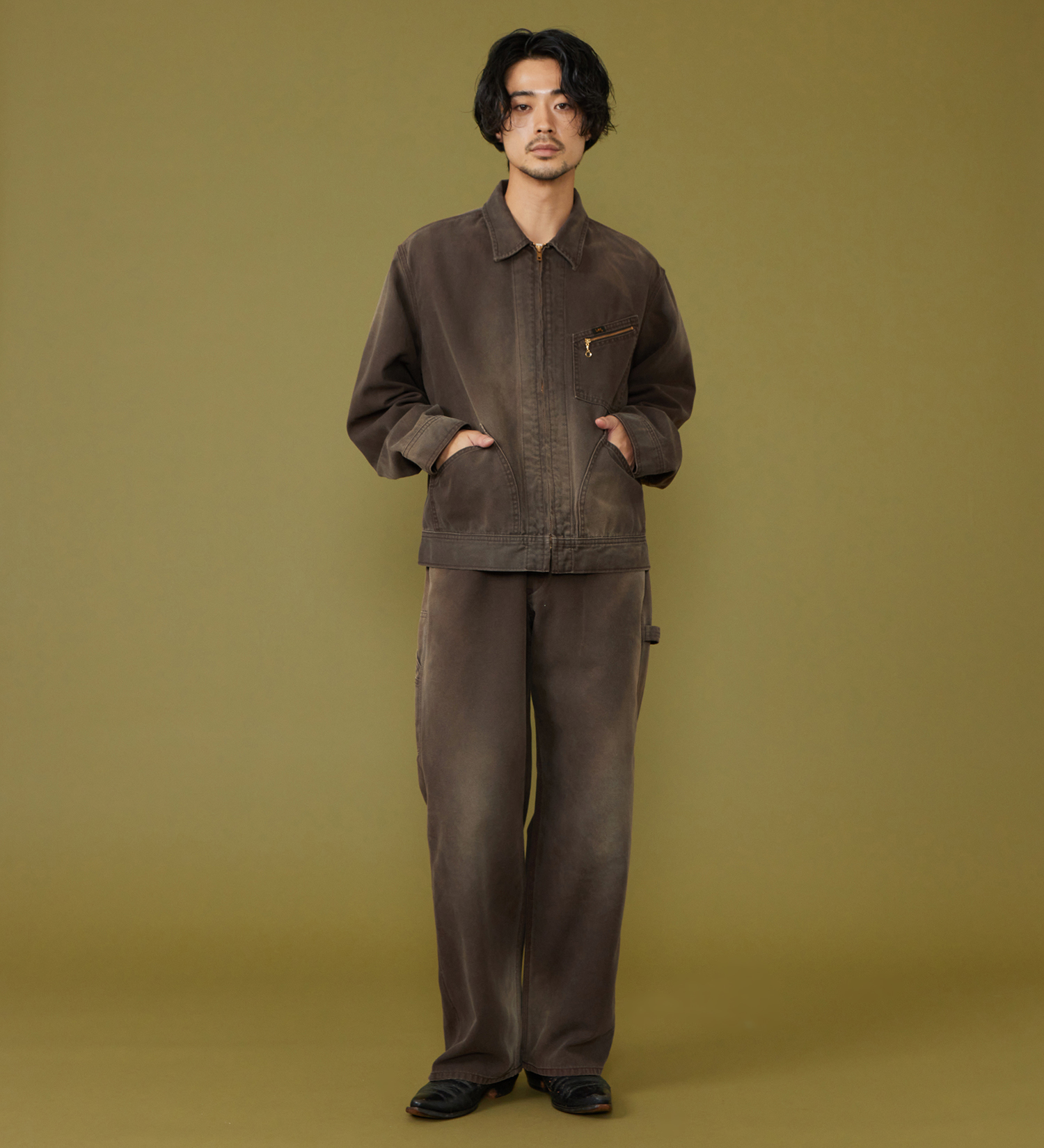 Lee(リー)の【試着対象】91B ZIP-UPブルゾン ダック素材【セットアップ可】|ジャケット/アウター/その他アウター/メンズ|ブラウン