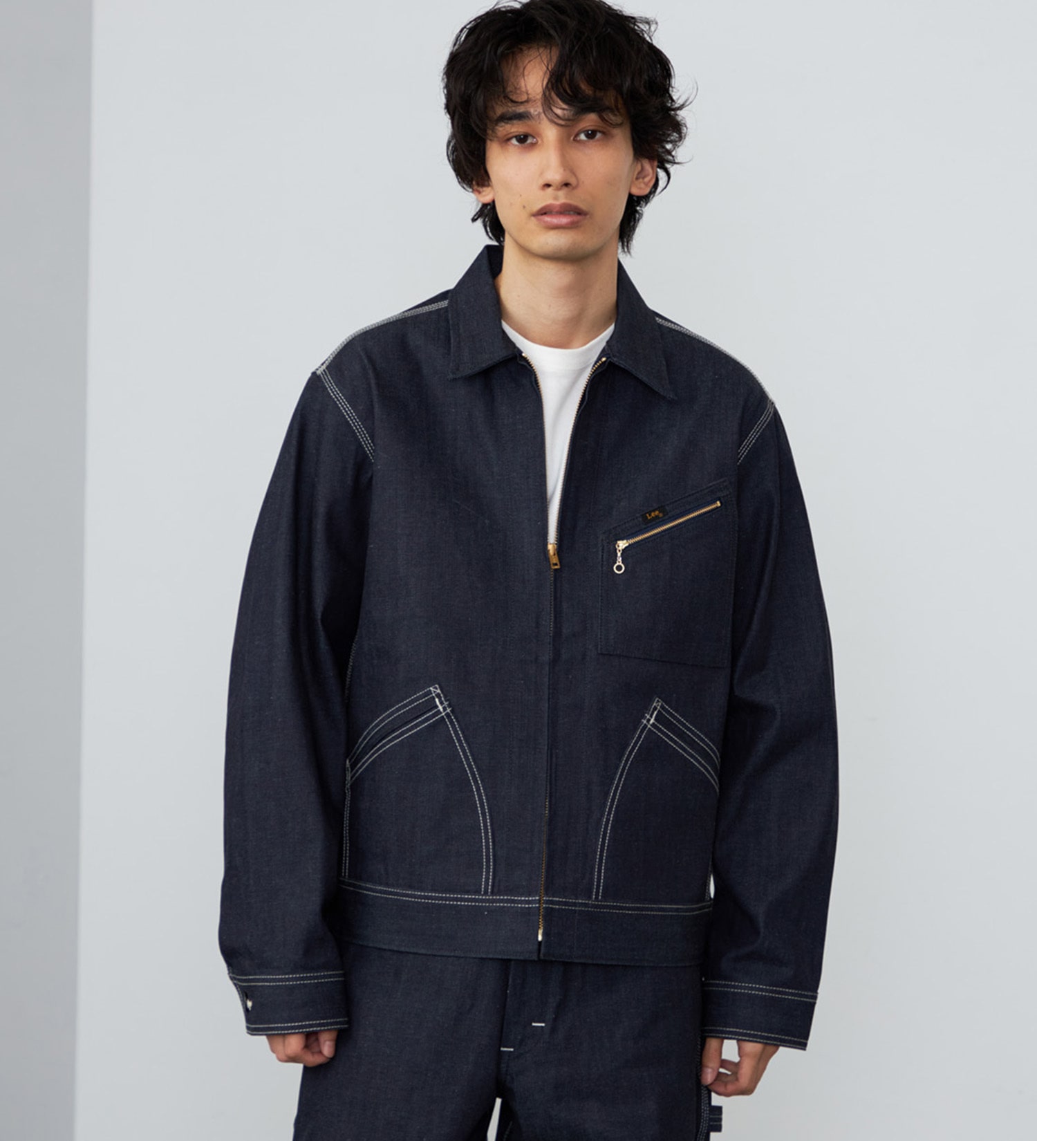 Lee(リー)の【予約】【リジッド/ナマ】91B ZIP-UPブルゾン|ジャケット/アウター/デニムジャケット/メンズ|インディゴ未洗い