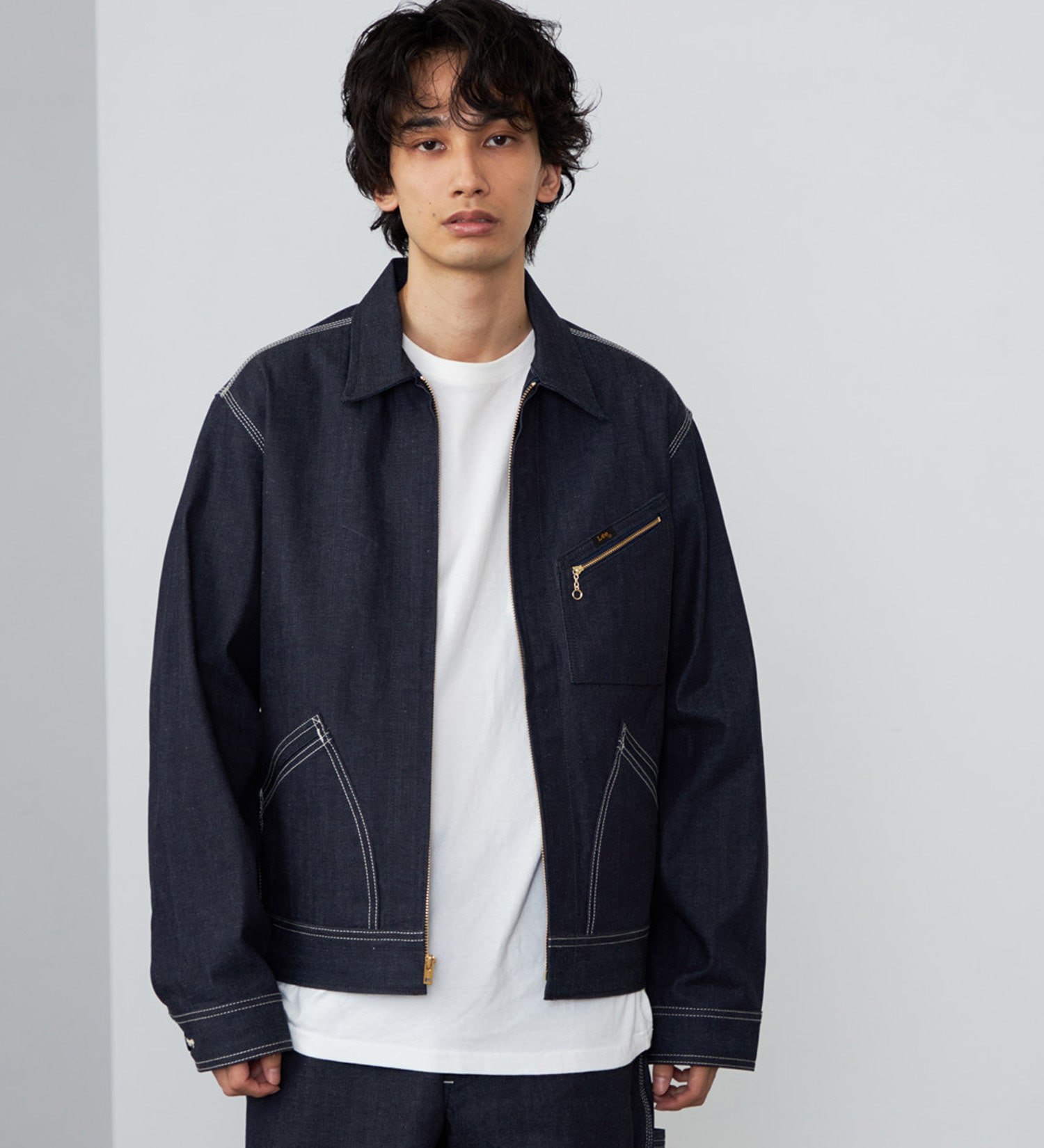 Lee(リー)の【予約】【リジッド/ナマ】91B ZIP-UPブルゾン|ジャケット/アウター/デニムジャケット/メンズ|インディゴ未洗い