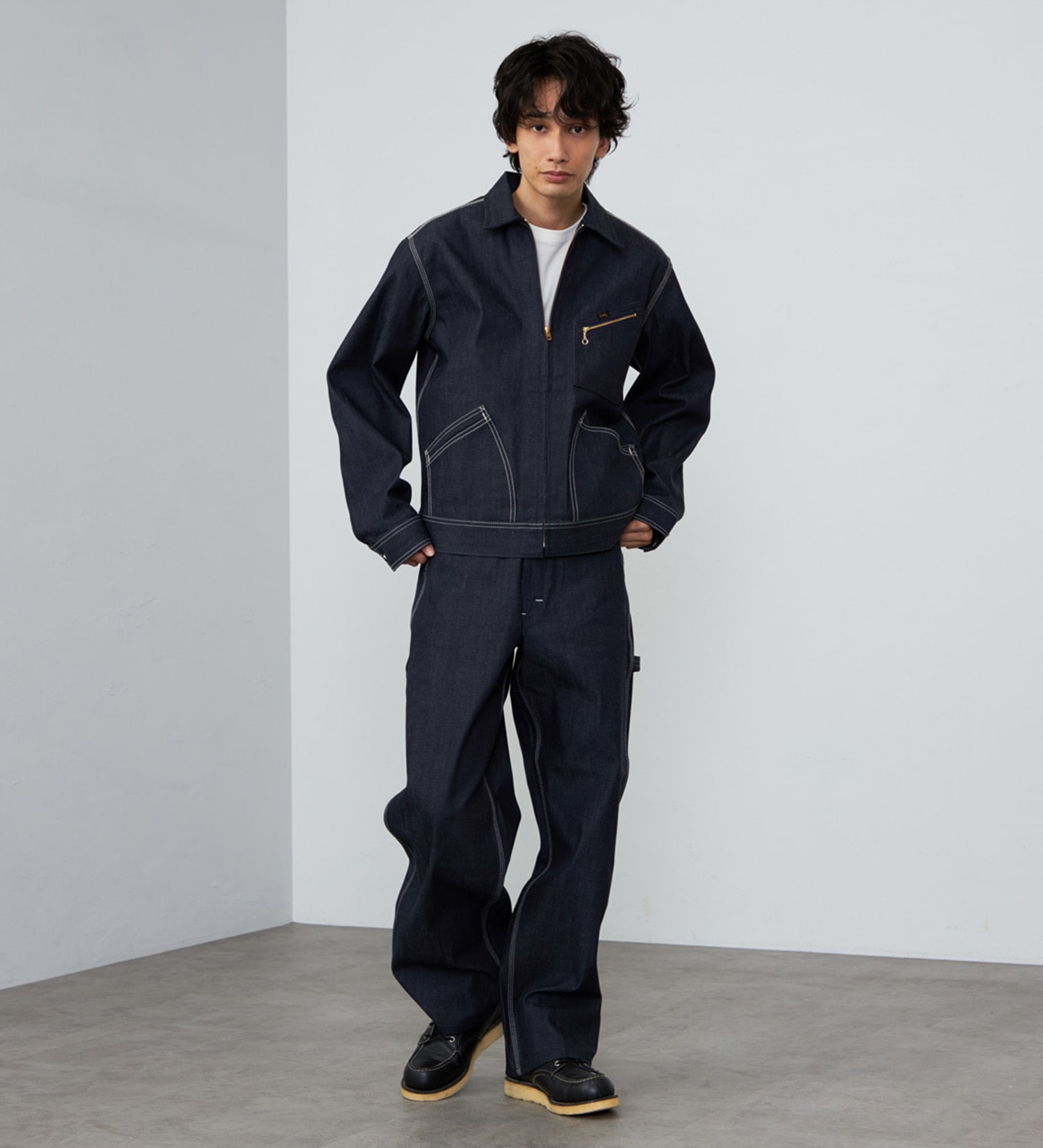 Lee(リー)の【予約】【リジッド/ナマ】91B ZIP-UPブルゾン|ジャケット/アウター/デニムジャケット/メンズ|インディゴ未洗い