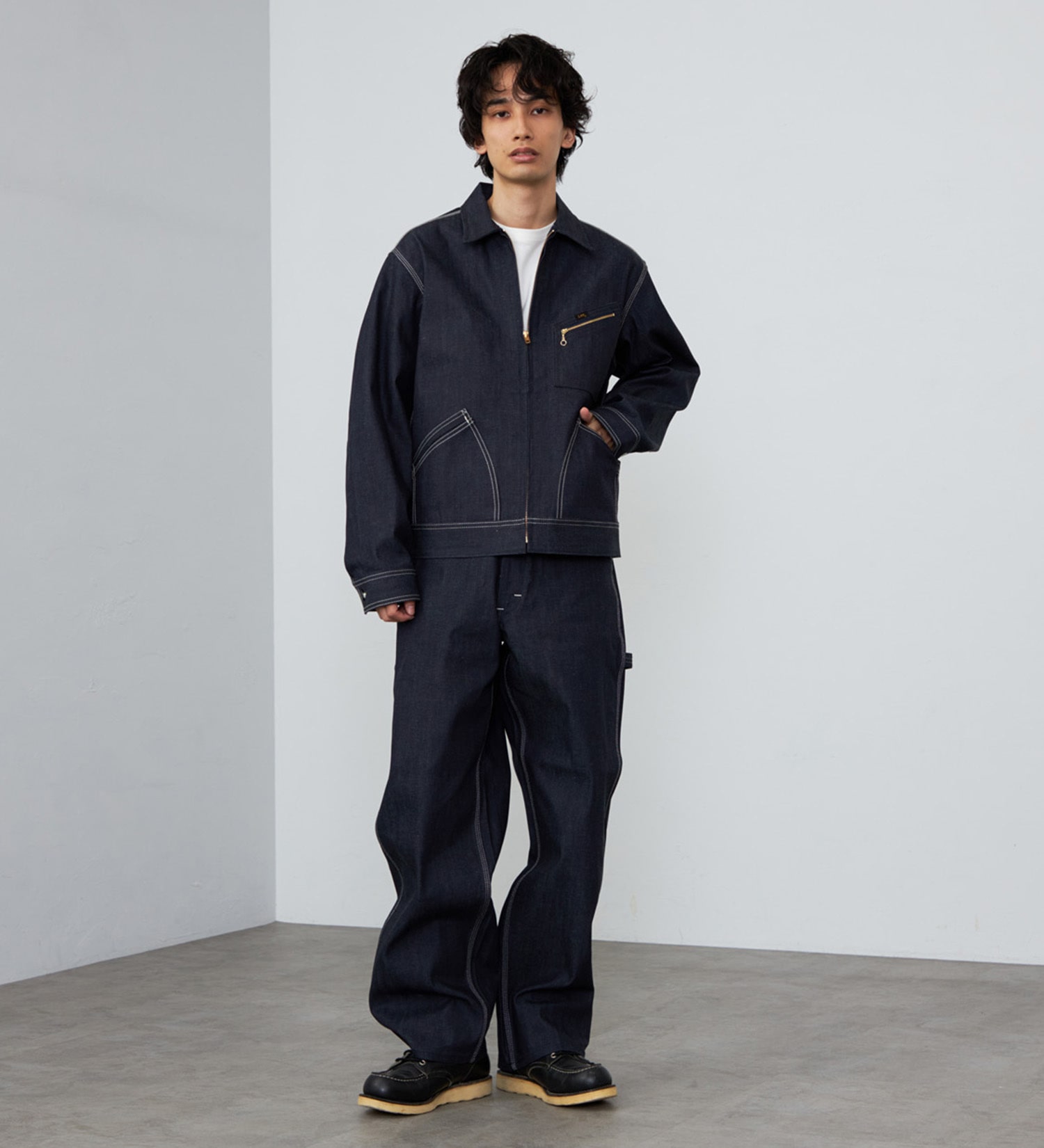 Lee(リー)の【予約】【リジッド/ナマ】91B ZIP-UPブルゾン|ジャケット/アウター/デニムジャケット/メンズ|インディゴ未洗い