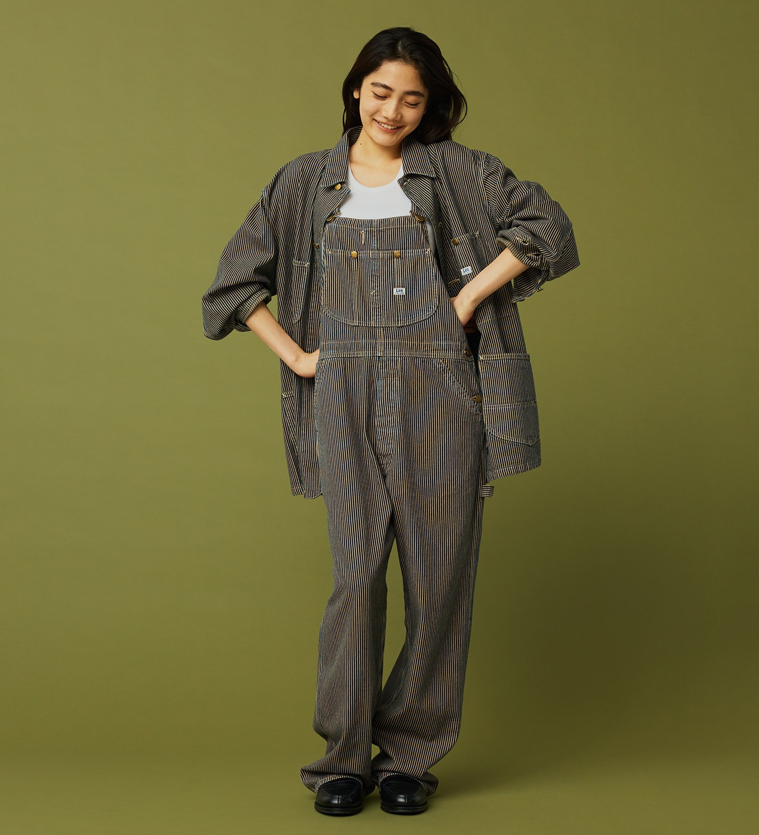 Lee(リー)の【試着対象】【秋冬NEWカラー】【ユニセックス】DUNGAREES オーバーオール|オールインワン/サロペット/オーバーオール/メンズ|ヒッコリー