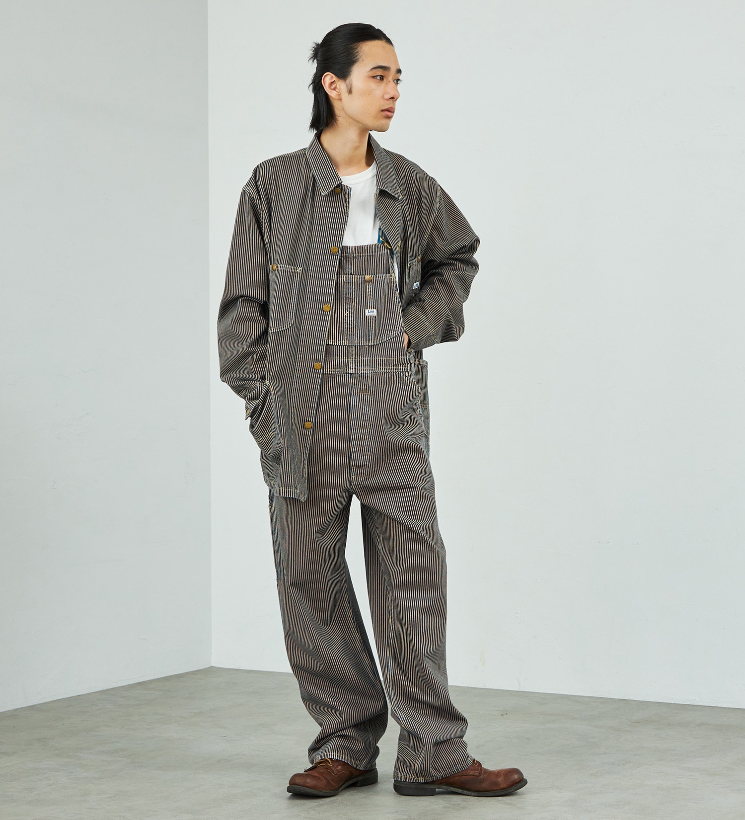 Lee(リー)の【試着対象】【秋冬NEWカラー】【ユニセックス】DUNGAREES オーバーオール|オールインワン/サロペット/オーバーオール/メンズ|ヒッコリー