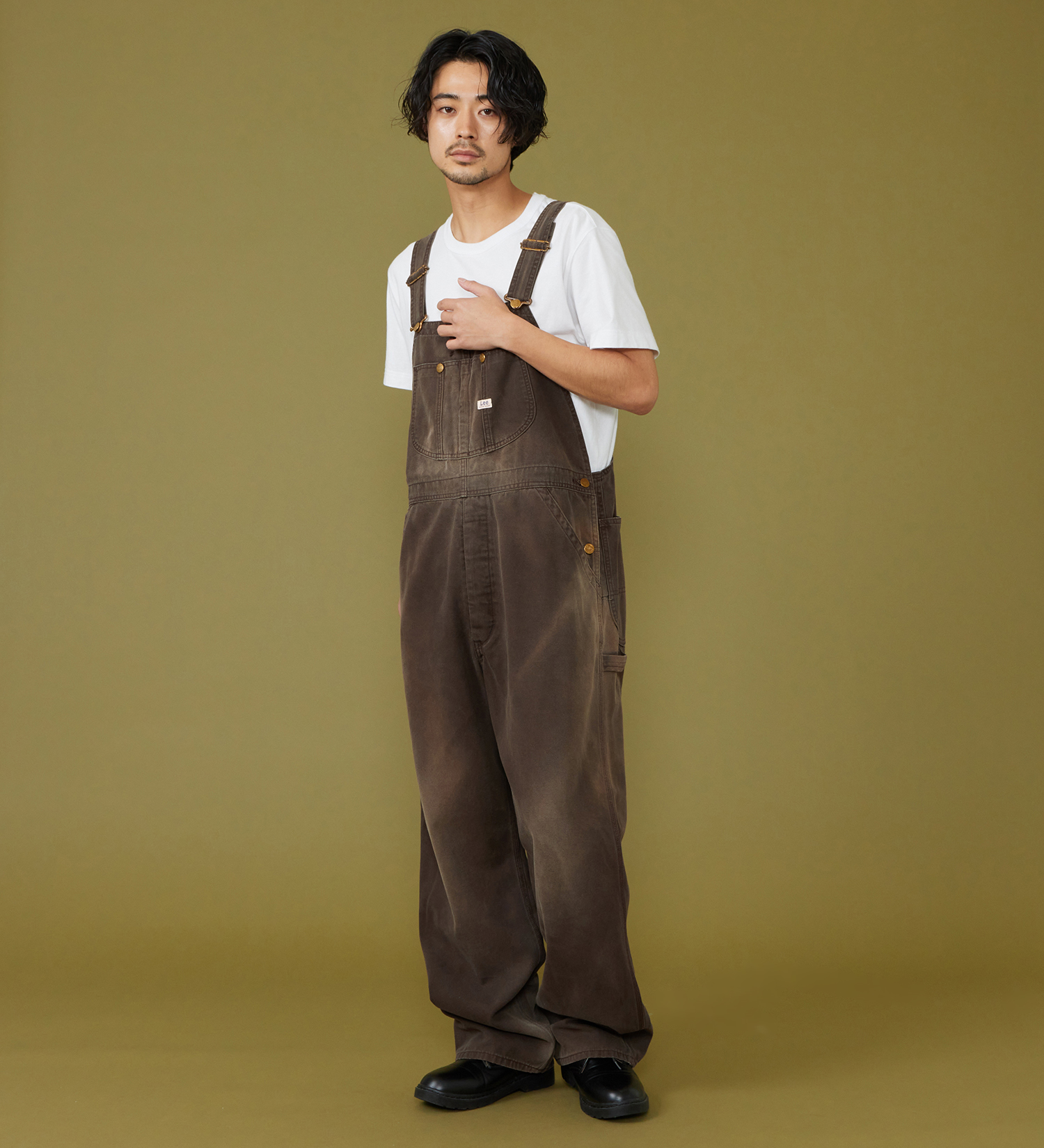 Lee(リー)の【試着対象】DUNGAREESオーバーオールパンツ ダック素材【セットアップ可】|オールインワン/サロペット/オーバーオール/メンズ|ブラウン