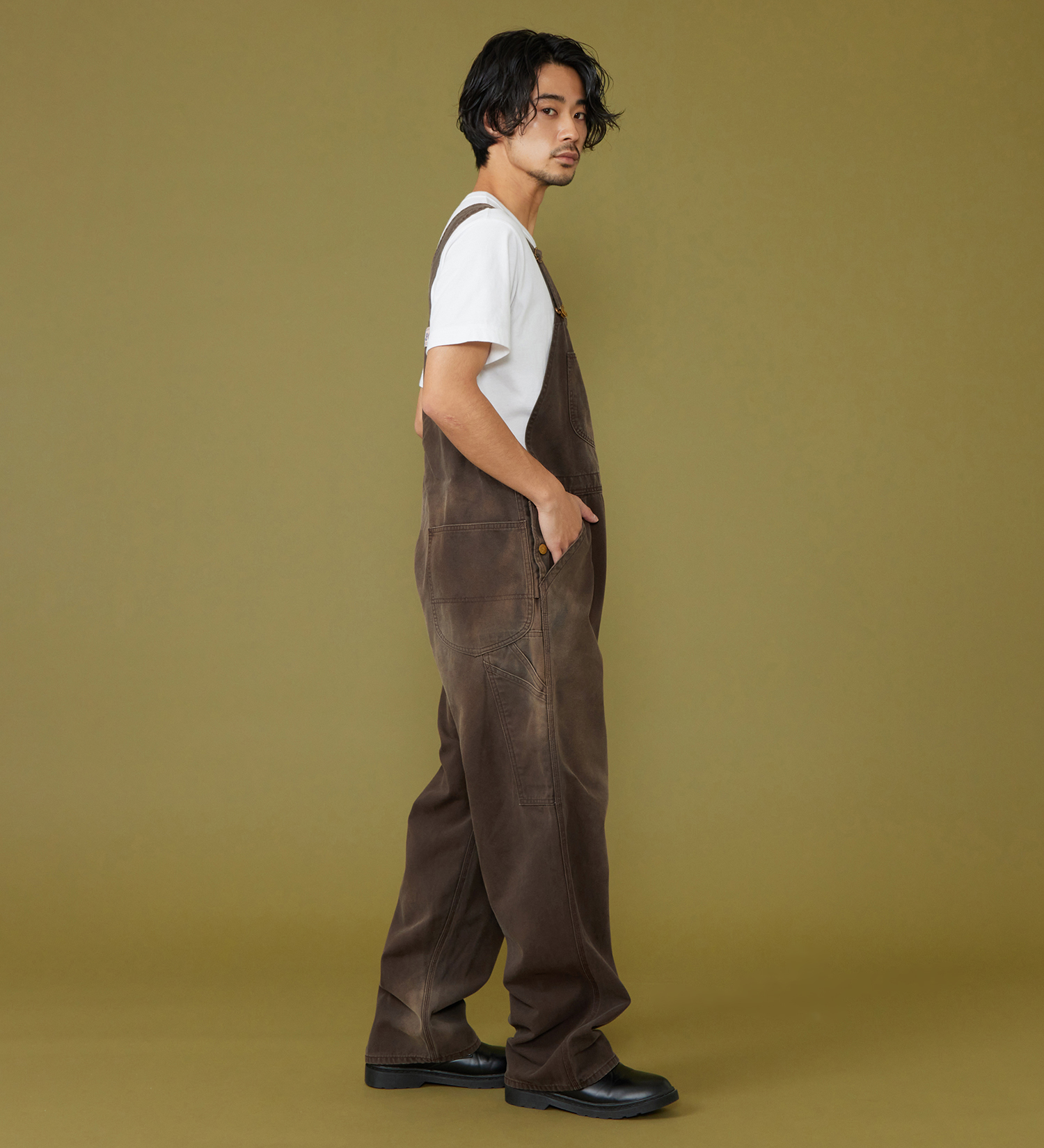 Lee(リー)の【試着対象】DUNGAREESオーバーオールパンツ ダック素材【セットアップ可】|オールインワン/サロペット/オーバーオール/メンズ|ブラウン