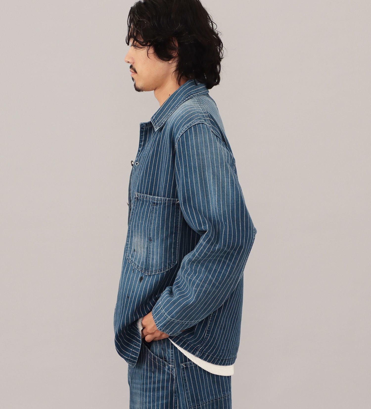 Lee(リー)の【試着対象】VINTAGE LOCO JACKET/ビンテージロコジャケット【セットアップ可/DUNGAREES】|ジャケット/アウター/カバーオール/メンズ|ストライプ