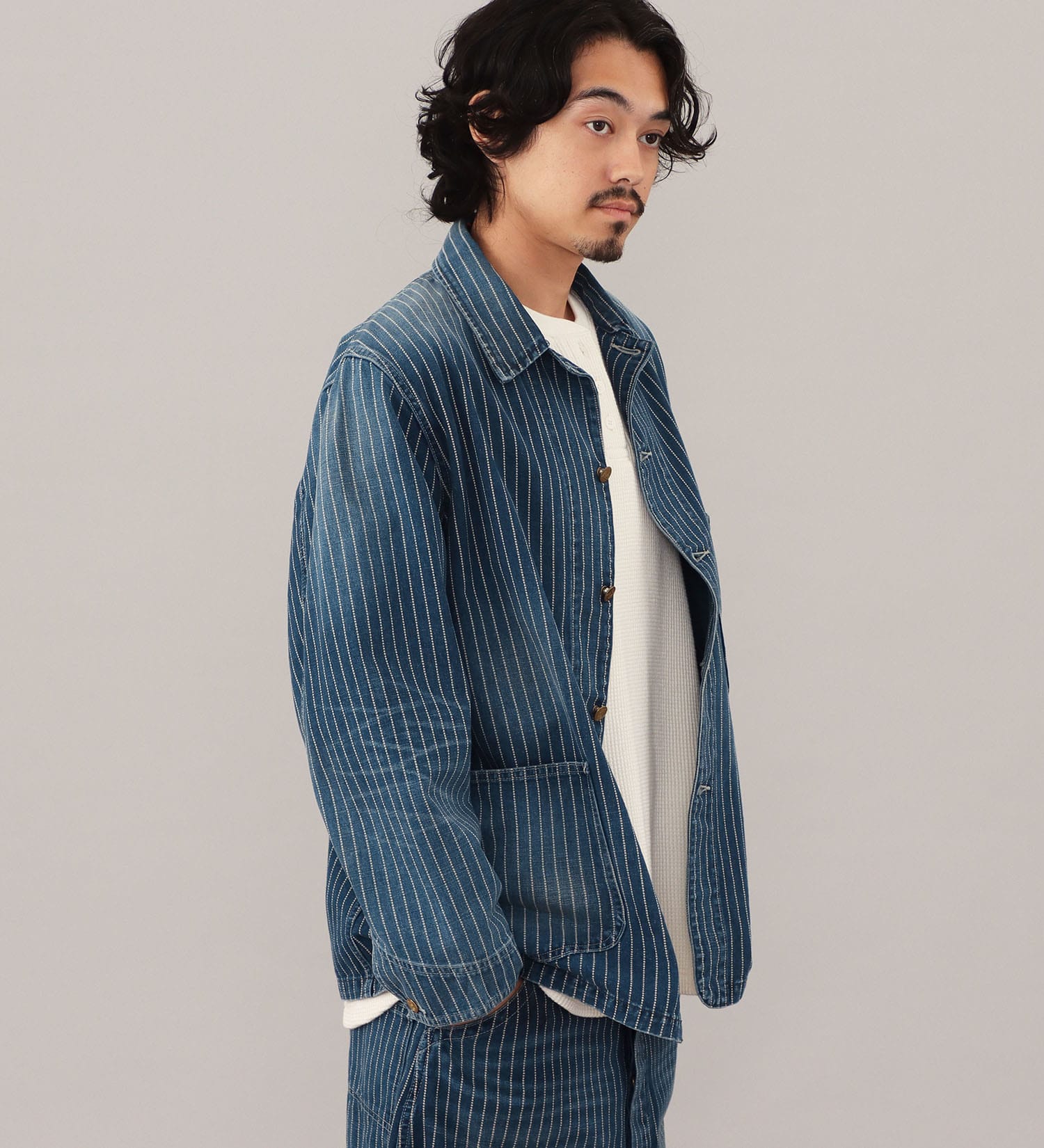 Lee(リー)の【試着対象】VINTAGE LOCO JACKET/ビンテージロコジャケット【セットアップ可/DUNGAREES】|ジャケット/アウター/カバーオール/メンズ|ストライプ
