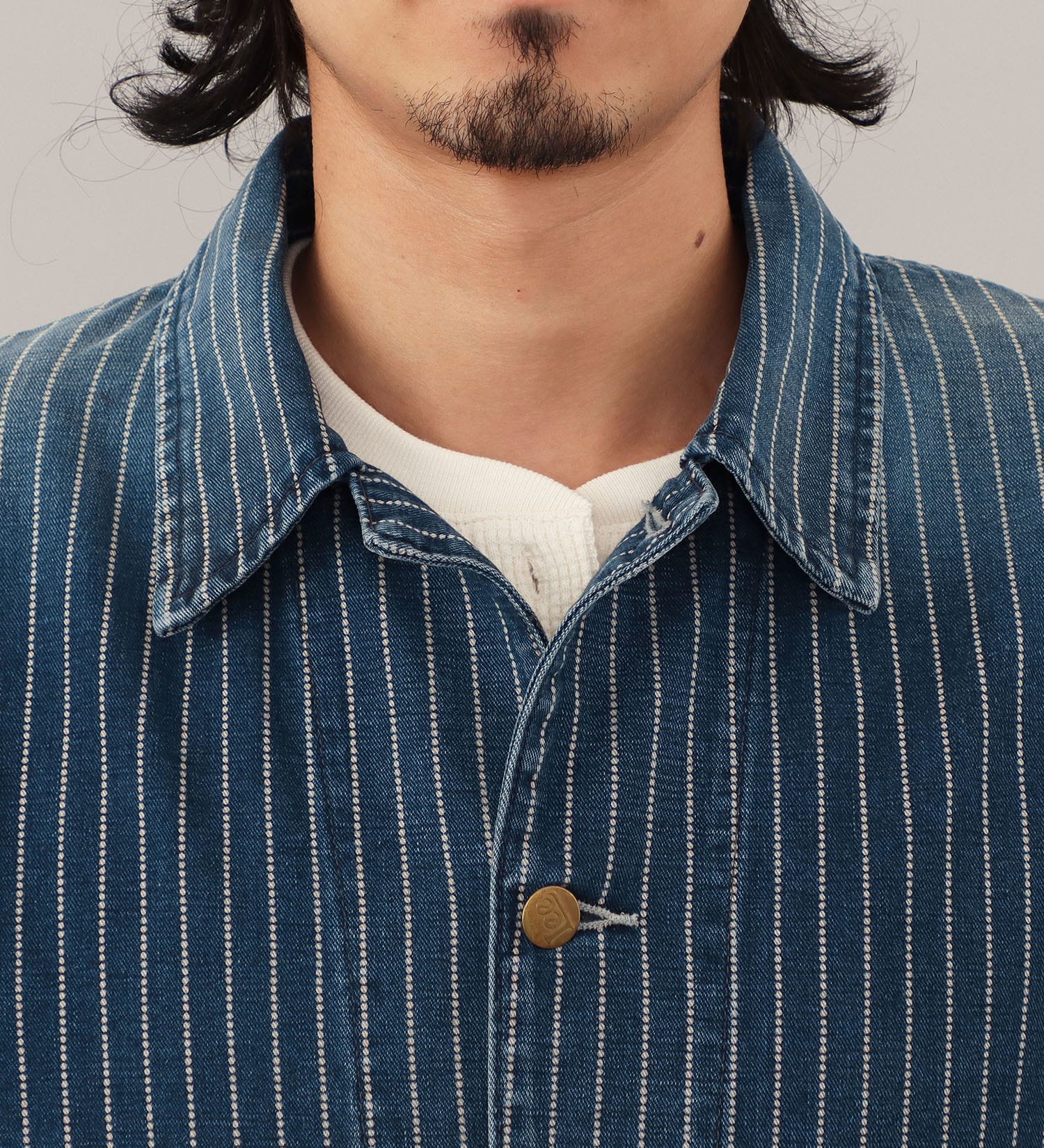 Lee(リー)の【試着対象】VINTAGE LOCO JACKET/ビンテージロコジャケット【セットアップ可/DUNGAREES】|ジャケット/アウター/カバーオール/メンズ|ストライプ