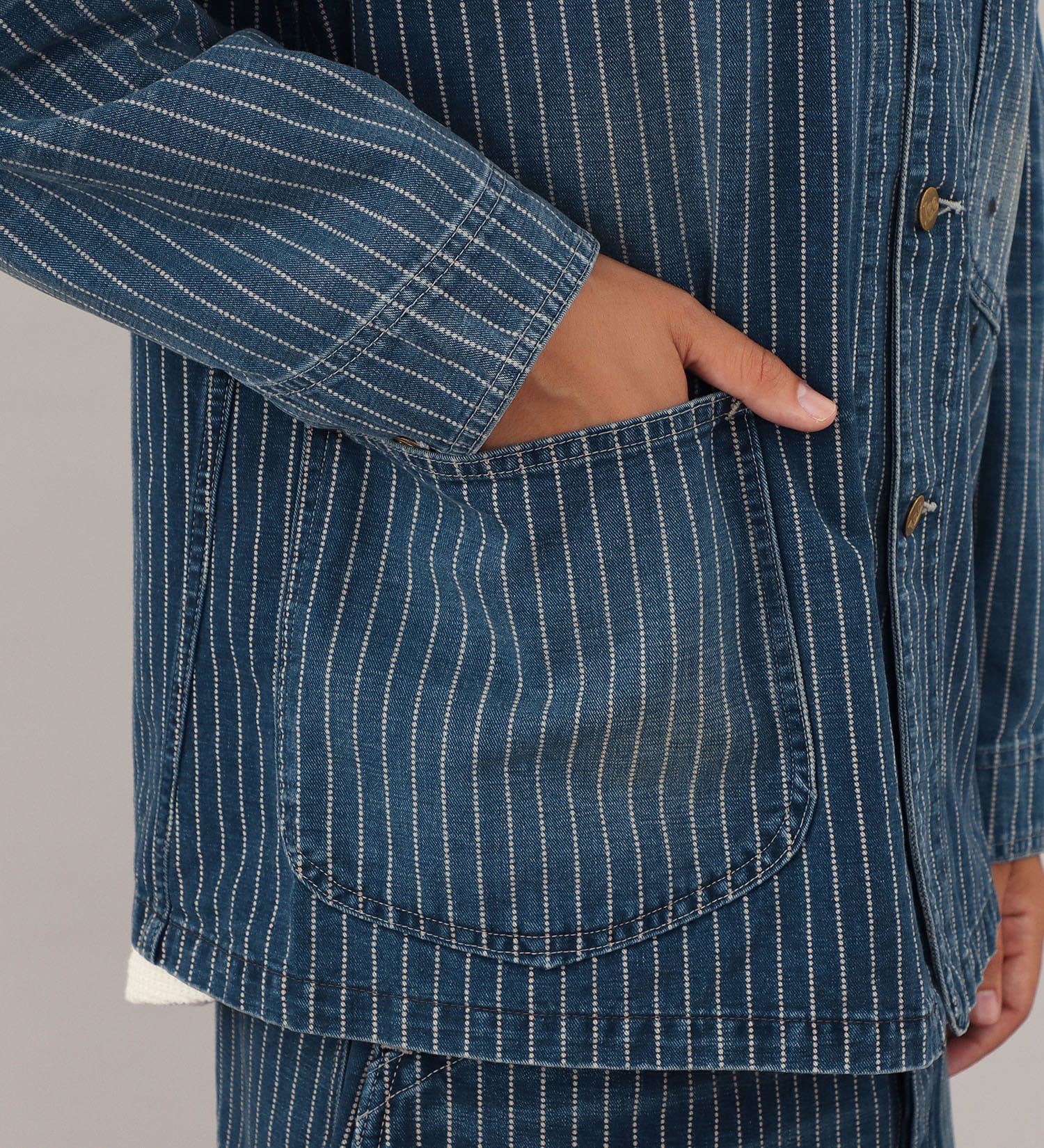 Lee(リー)の【試着対象】VINTAGE LOCO JACKET/ビンテージロコジャケット【セットアップ可/DUNGAREES】|ジャケット/アウター/カバーオール/メンズ|ストライプ