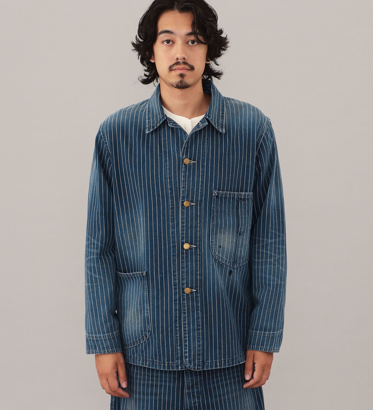 Lee(リー)の【試着対象】VINTAGE LOCO JACKET/ビンテージロコジャケット【セットアップ可/DUNGAREES】|ジャケット/アウター/カバーオール/メンズ|ストライプ