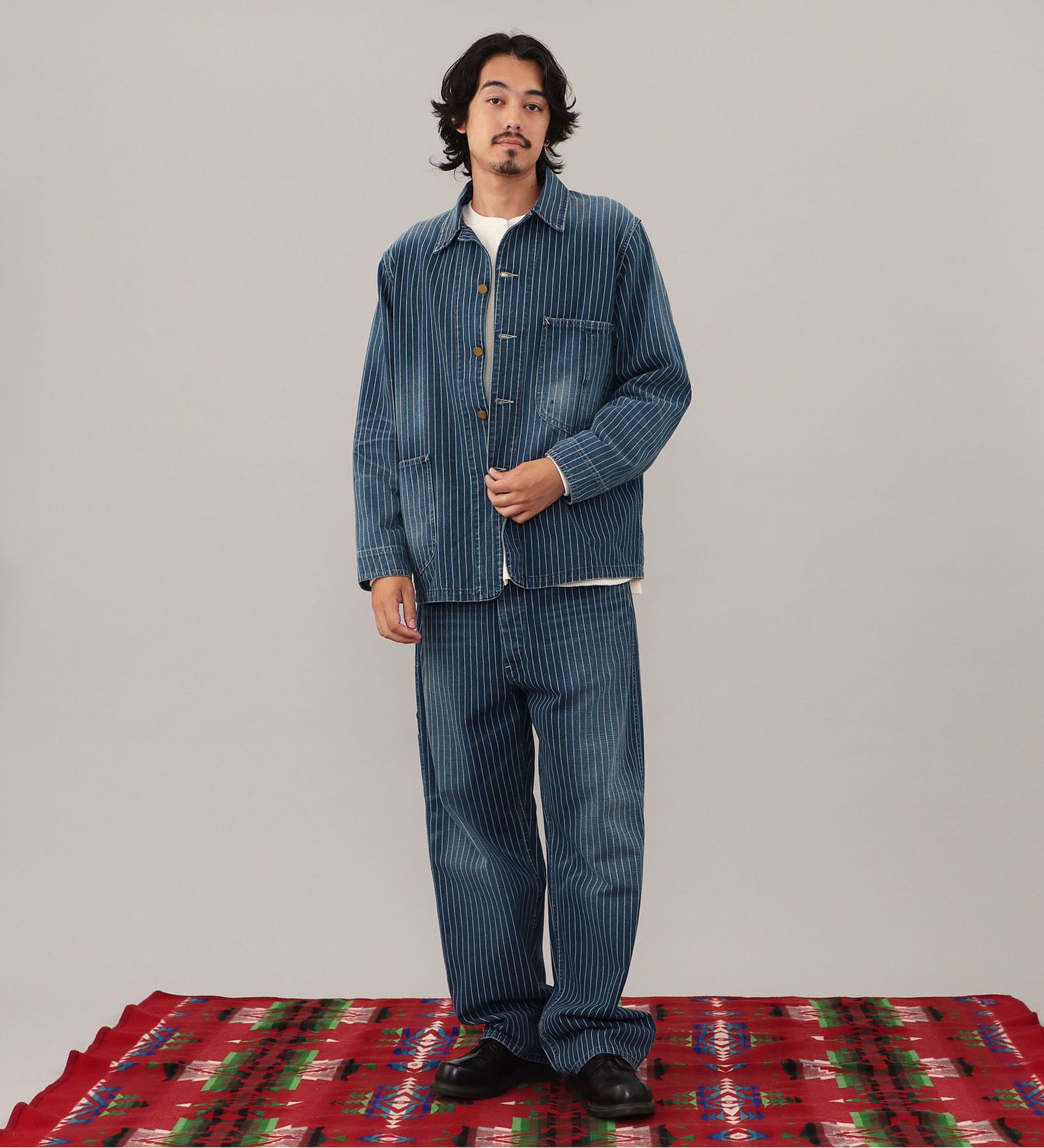 Lee(リー)の【試着対象】VINTAGE LOCO JACKET/ビンテージロコジャケット【セットアップ可/DUNGAREES】|ジャケット/アウター/カバーオール/メンズ|ストライプ
