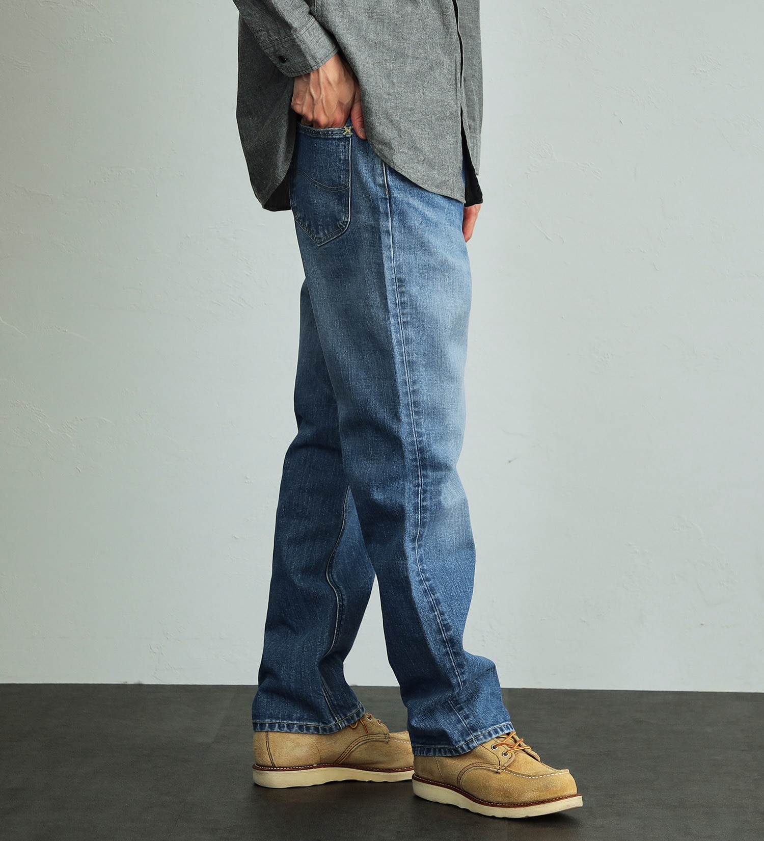 Lee(リー)の【試着対象】【股下長め(83cm)】AMERICAN RIDERS 101Z ストレートジーンズ|パンツ/デニムパンツ/メンズ|中色ブルー