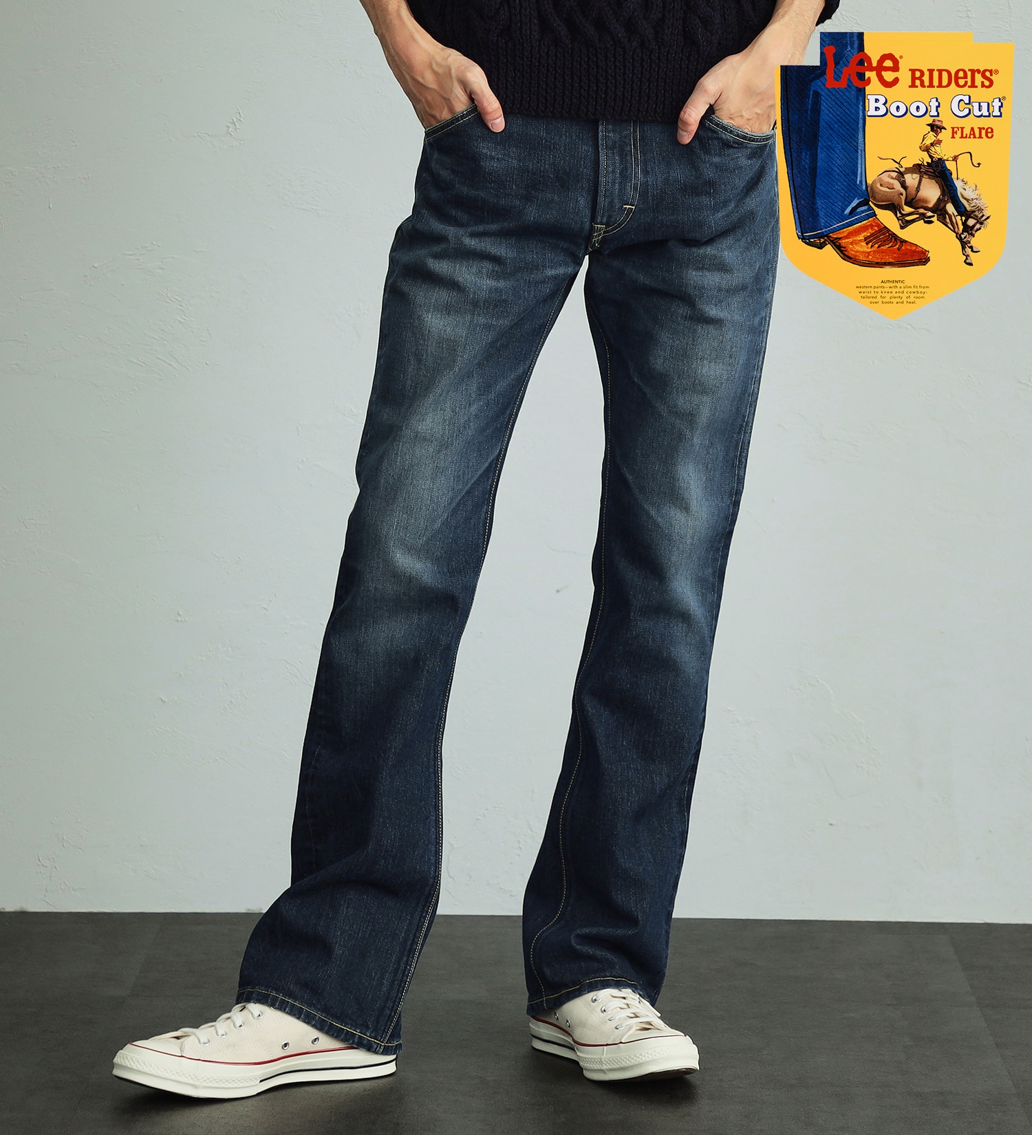 Lee(リー)の【股下長め(86cm)】AMERICAN RIDERS 102 ブーツカットジーンズ|パンツ/デニムパンツ/メンズ|濃色ブルー